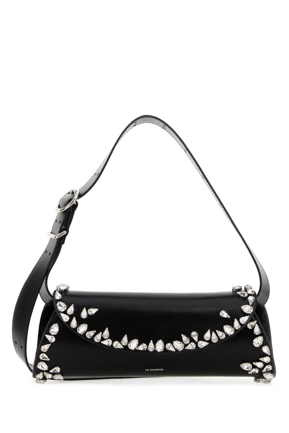Jil Sander Black Leather Small Cannolo Crossbody Bag Size ONE SIZE - 1 Thumbnail