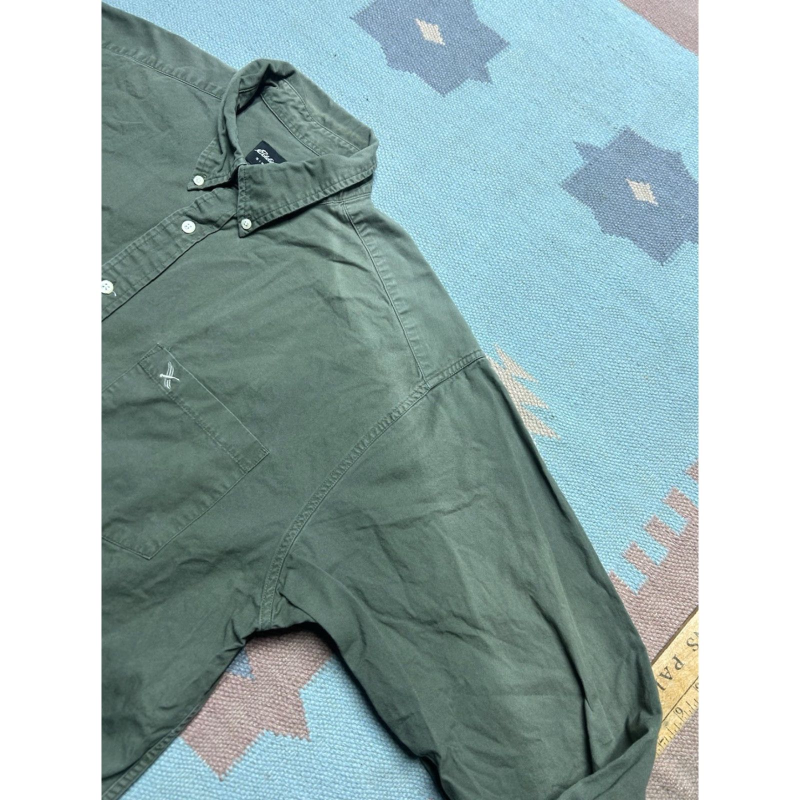 Eddie Bauer Eddie Bauer Button-Up Shirt Long Sleeve Olive Drab Army Green Faded Cotton Men’s XL Size US XL / EU 56 / 4 - 4 Thumbnail