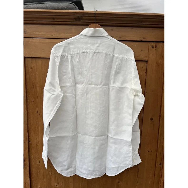 Ermenegildo Zegna Loro Piana Men's Linen Long Sleeve Shirt-2508 Size US M / EU 48-50 / 2 - 5 Thumbnail