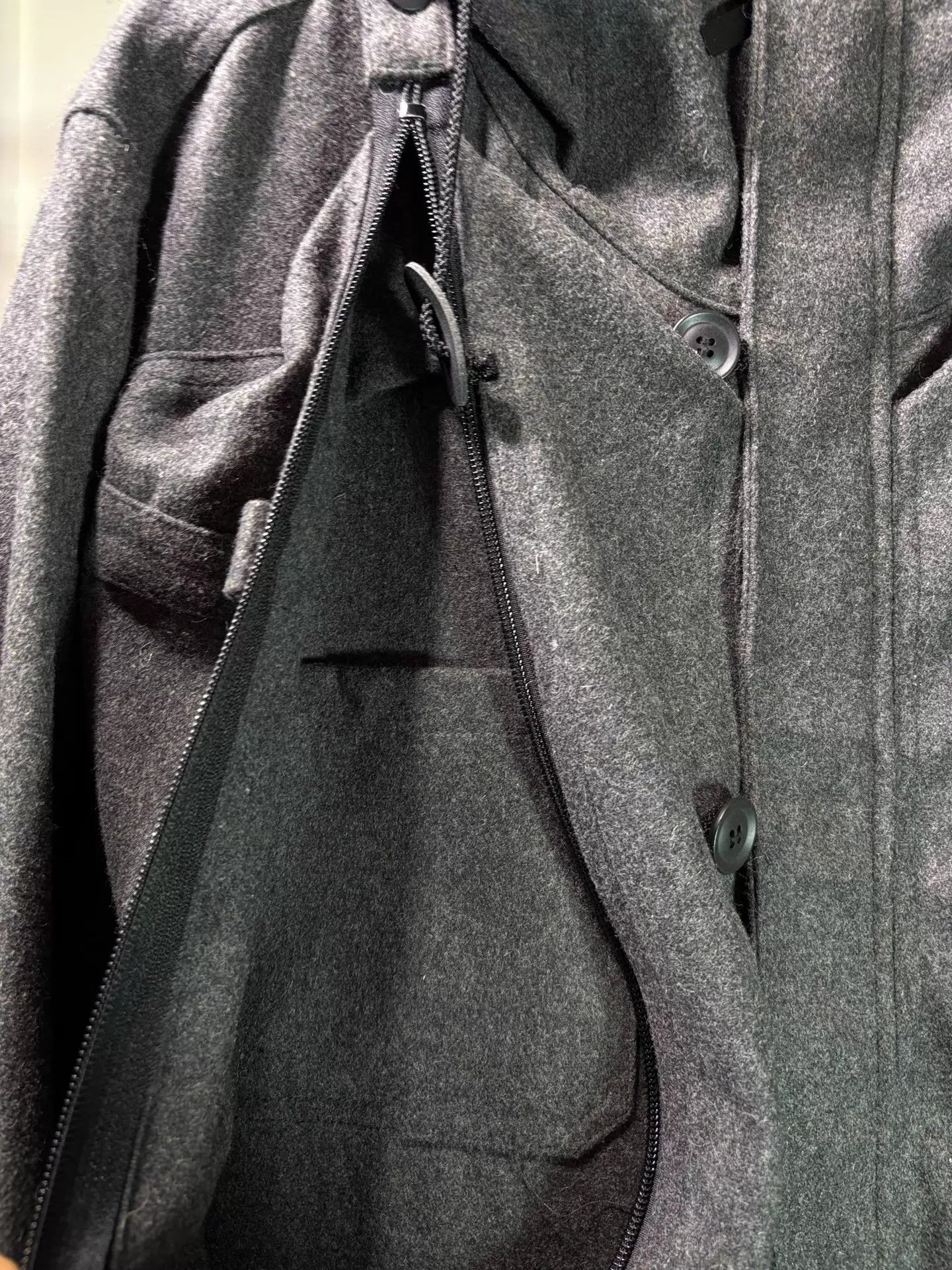 Issey Miyake Final Home Issey Miyake 90s Archive Gray Military Wool Coat Size US M / EU 48-50 / 2 - 3 Thumbnail