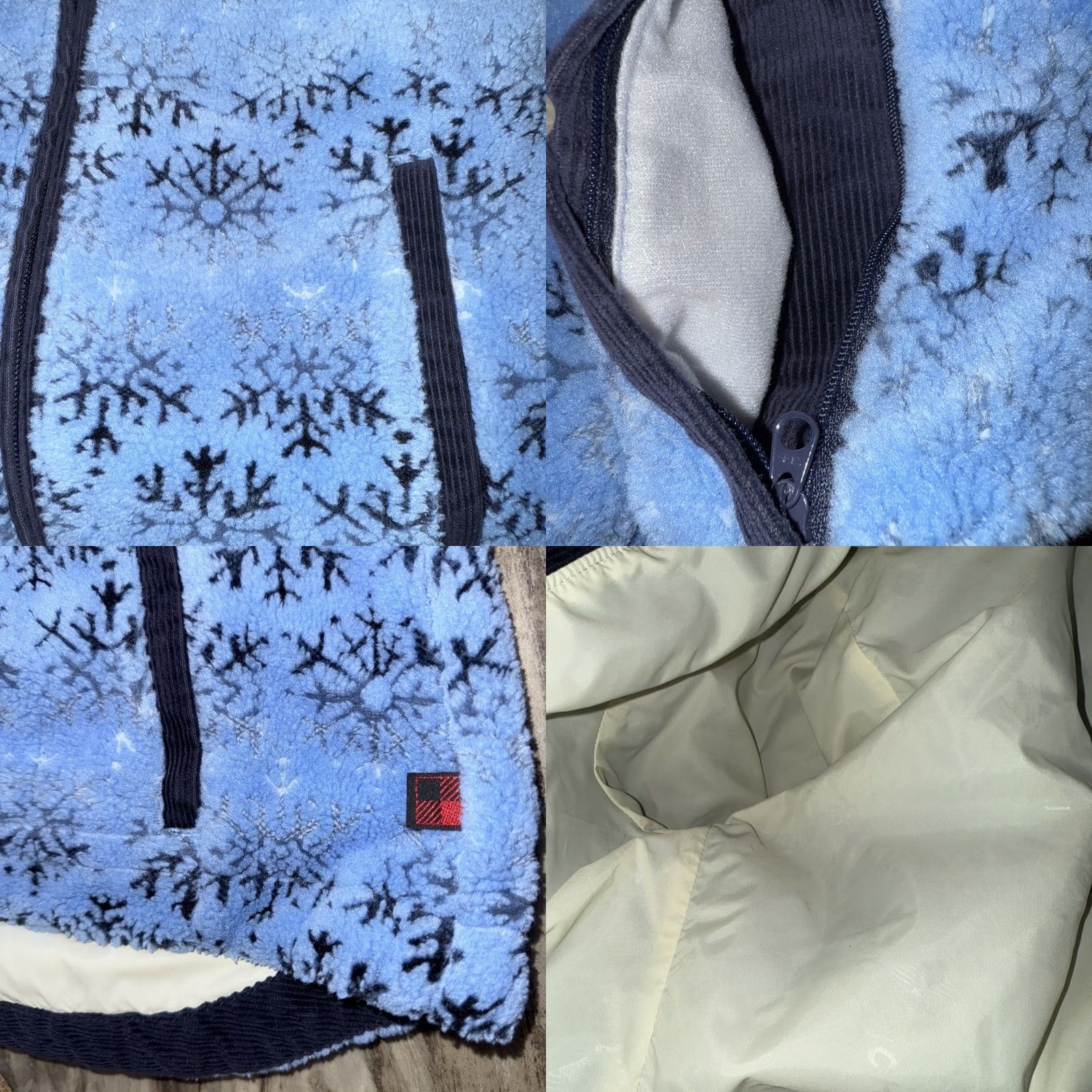 Vintage Woolrich Women's Small Blue Fleece Jacket Coat Corduroy Trim Snowflake Pattern, Blue, Jacket, Woolrich, Snowflake, Small, Womens, Winter Size S / US 4 / IT 40 - 8 Thumbnail