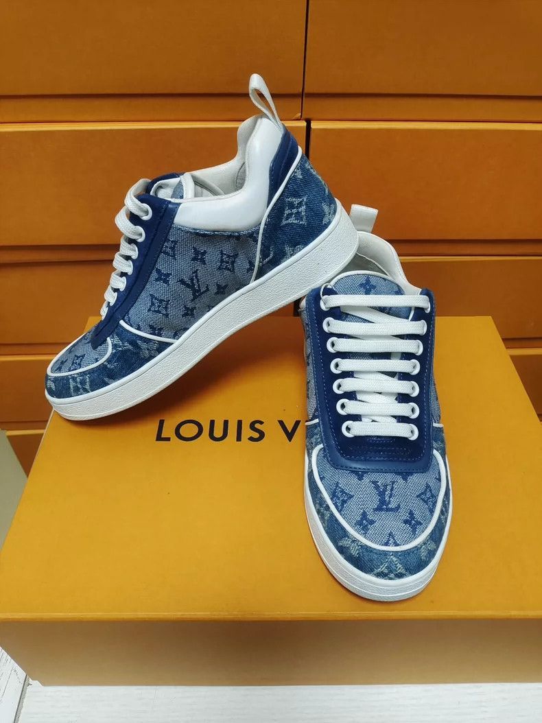 Louis Vuitton Louis Vuitton LV Denim Blue Sneakers for Women Size 35-250 Size US 5 / IT 35 - 3 Thumbnail