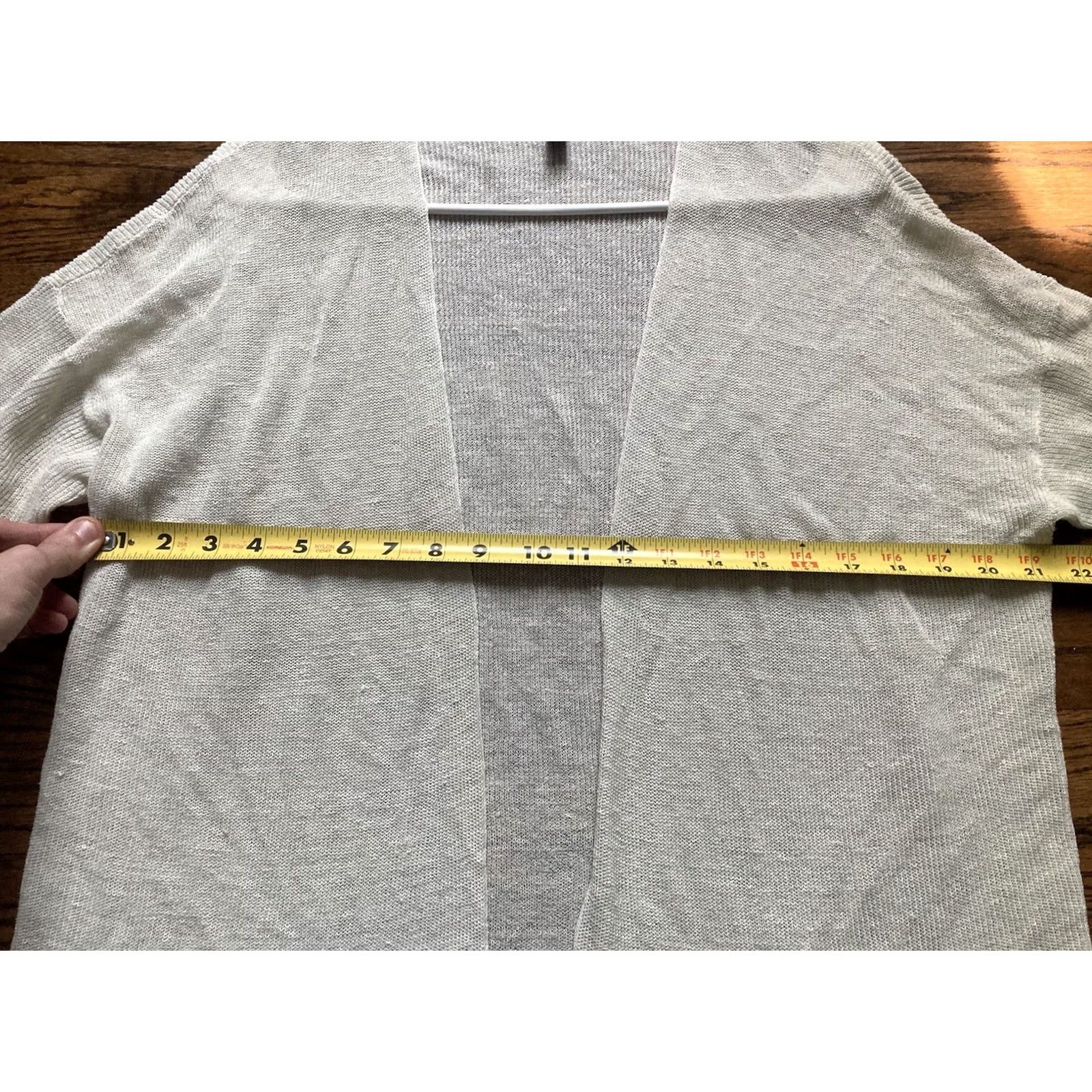 Eileen Fisher Eileen Fisher Cardigan Shirt Womens Small Open Front Italian Yarn Knit Ivory White Long Sleeve Knit Open Front Open Knit Boho Size S / US 4 / IT 40 - 7 Thumbnail