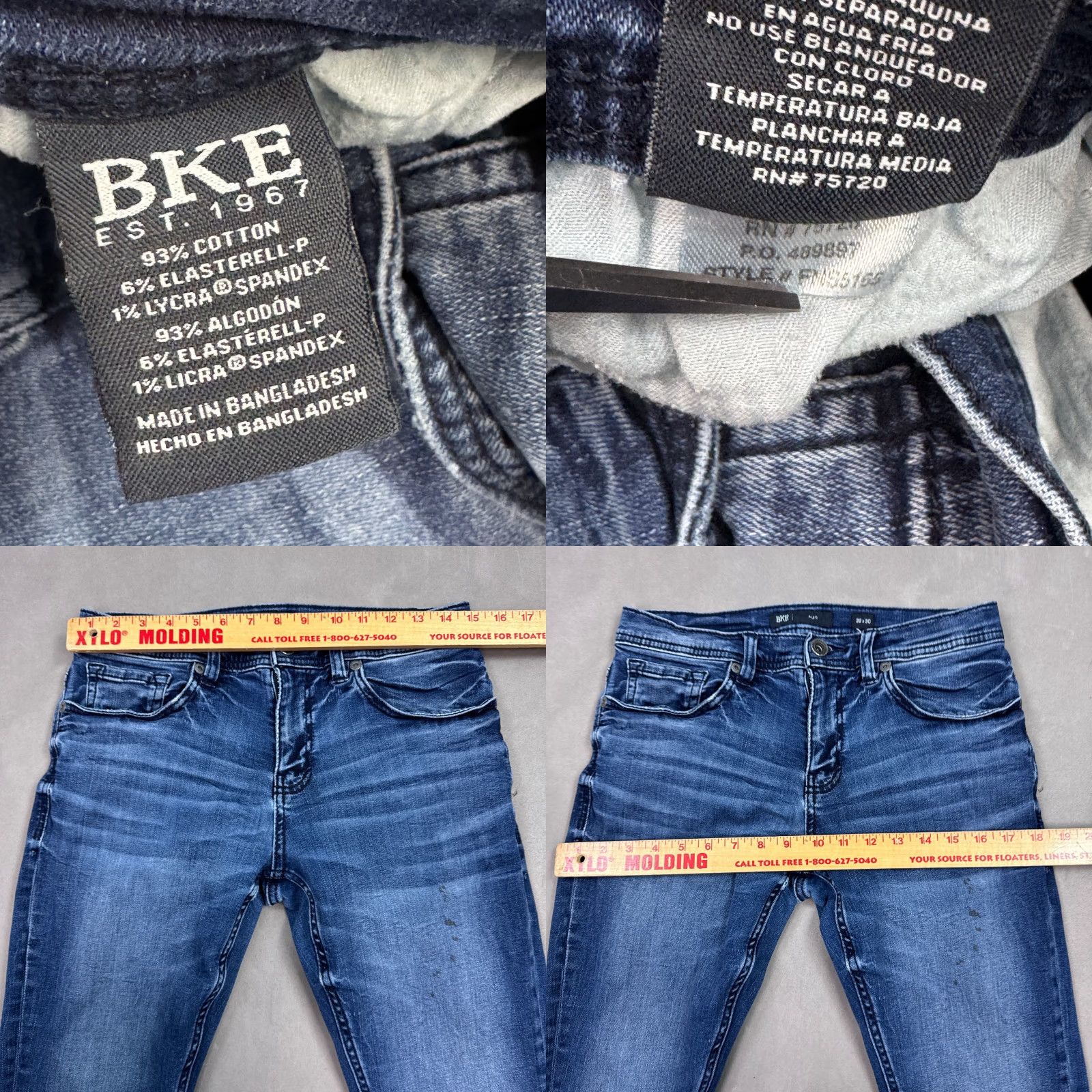 Vintage Buckle BKE Jeans Men 30x28 Blue Alec Denim Pant Faded Stretch Washout Pants Jeans Regular Size US 32 / EU 48 - 8 Thumbnail