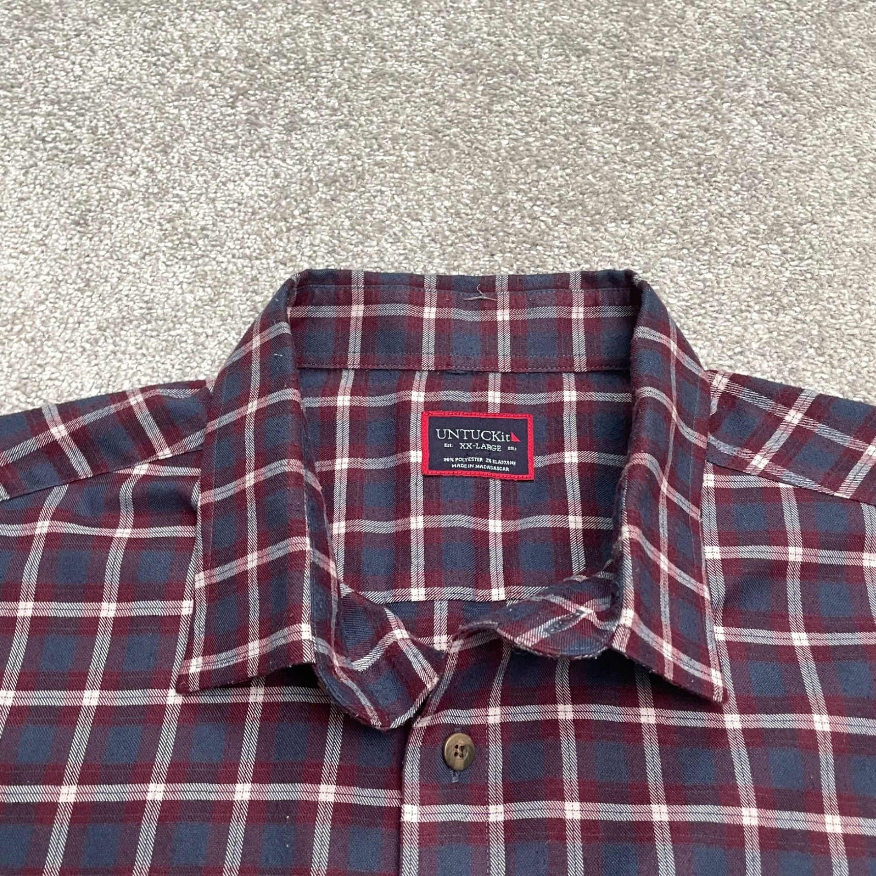 UNTUCKit UNTUCKit Flannel Shirt Mens XXL Multicolor Plaid Long Sleeve Button Down Casual Top Size US XXL / EU 58 / 5 - 4 Thumbnail