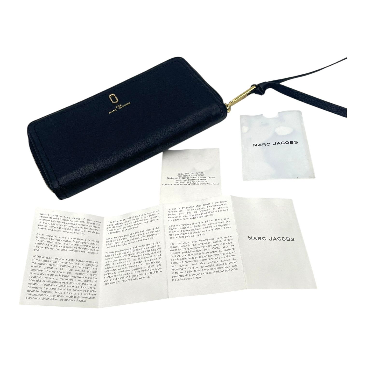 Marc Jacobs Marc Jacobs Leather Wallet Zip Around Black Size ONE SIZE - 7 Thumbnail