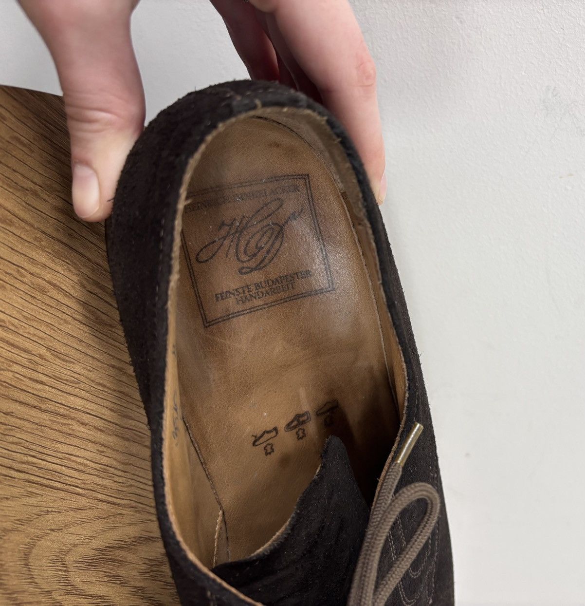 Heinrich Dinkelacker Heinrich Dinkelacker Men’s Dark Brown Suede Leather Shoes Size US 12 / EU 45 - 18 Thumbnail