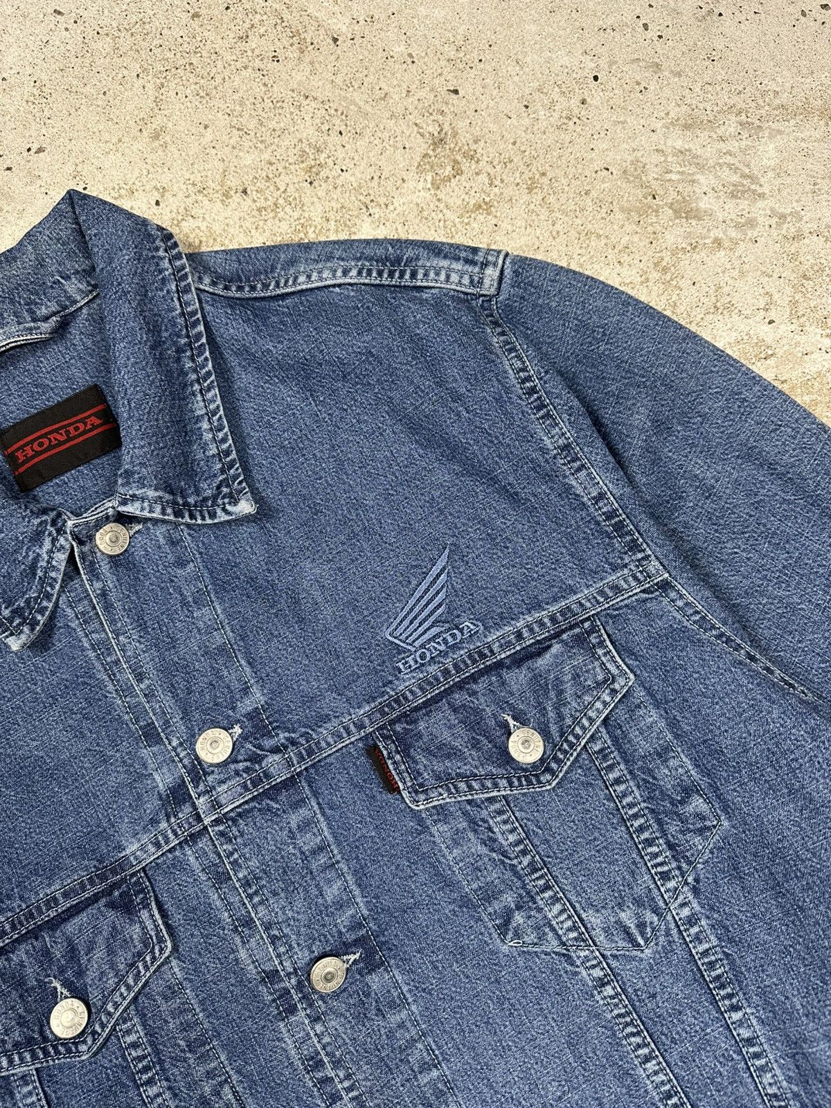Honda Vintage Y2K Honda Racing Denim Jeans Trucker Jacket Size US L / EU 52-54 / 3 - 7 Thumbnail