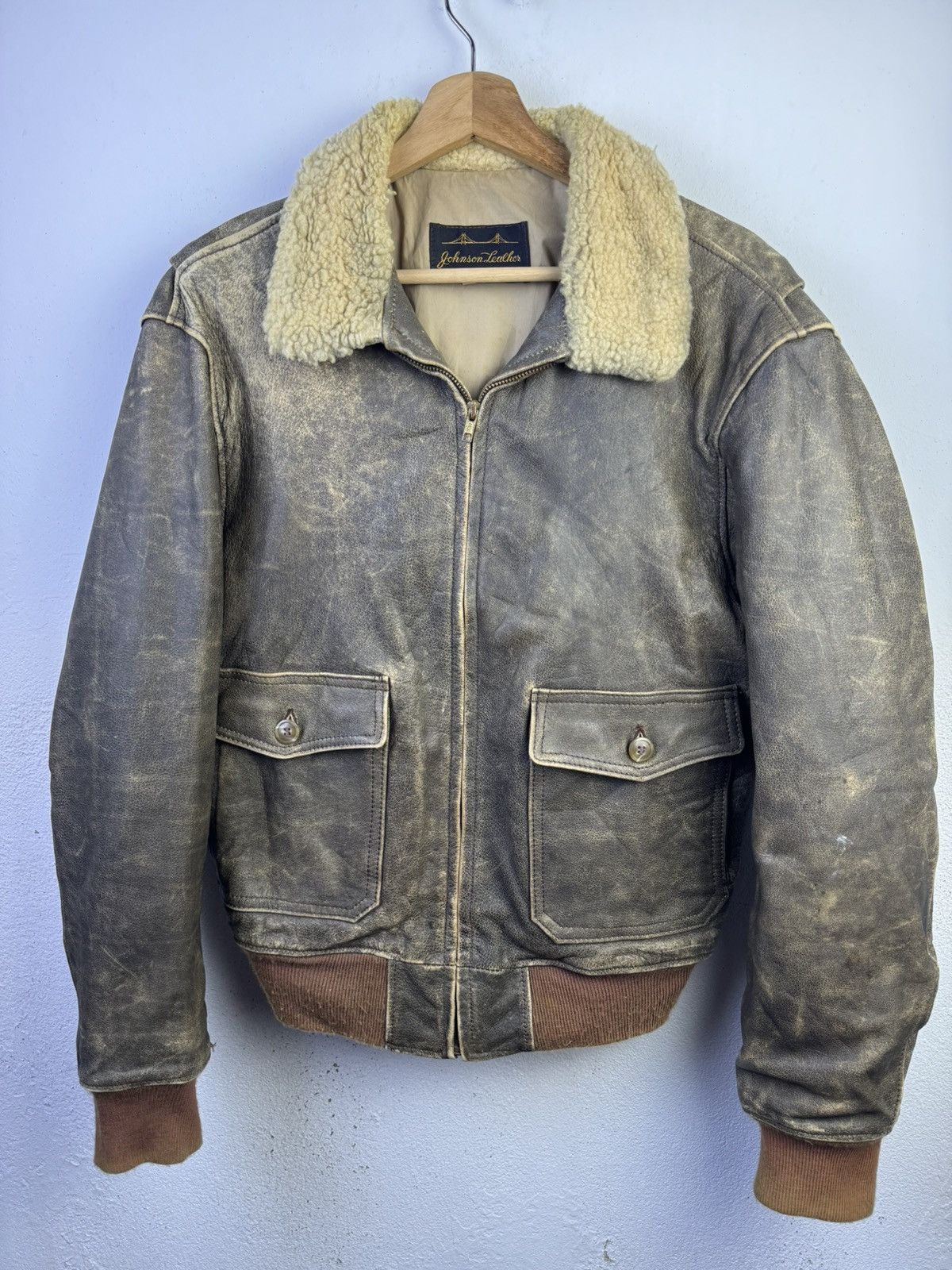 Vintage Vintage Johnson Leather Jacket Size US M / EU 48-50 / 2 - 1 Thumbnail