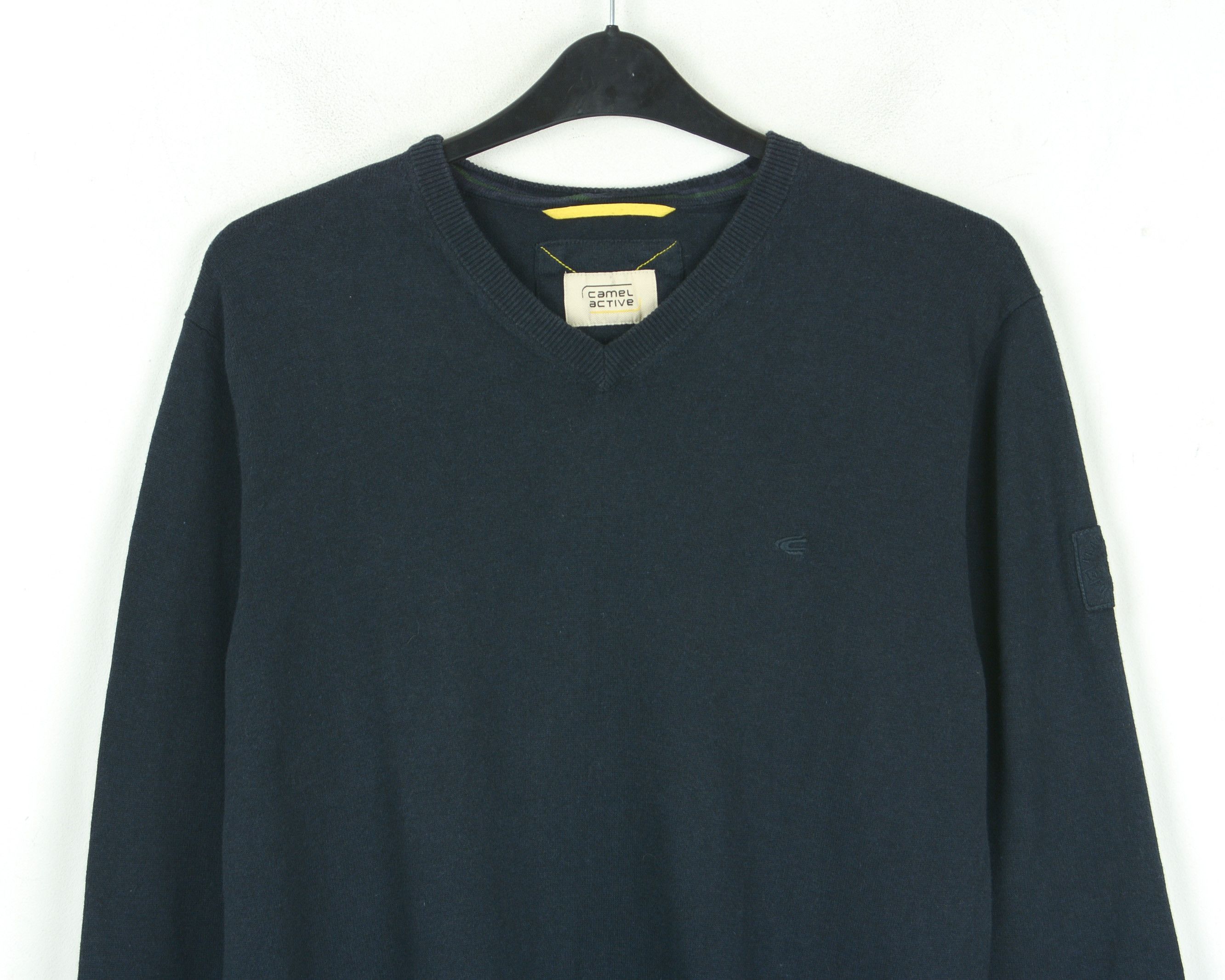 camel active M Jumper V-Neck Pullover Sweater Knitted Navy Cotton Top Size US M / EU 48-50 / 2 - 2 Thumbnail