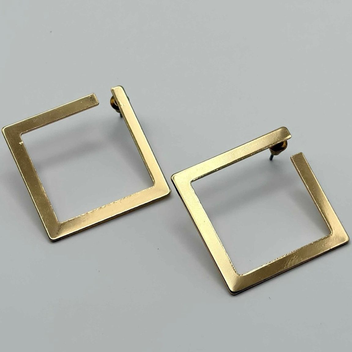 Other Gold Square Earrings Size ONE SIZE - 3 Thumbnail