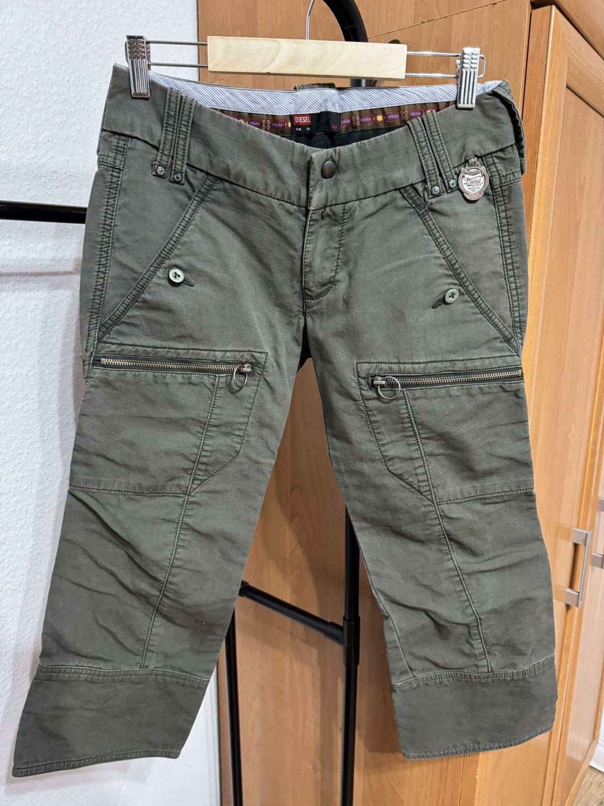 Diesel DIESEL Vintage Y2K Low-Rise Cropped Cargo/Biker Pants Size 26" / US 2 / IT 38 - 1 Thumbnail