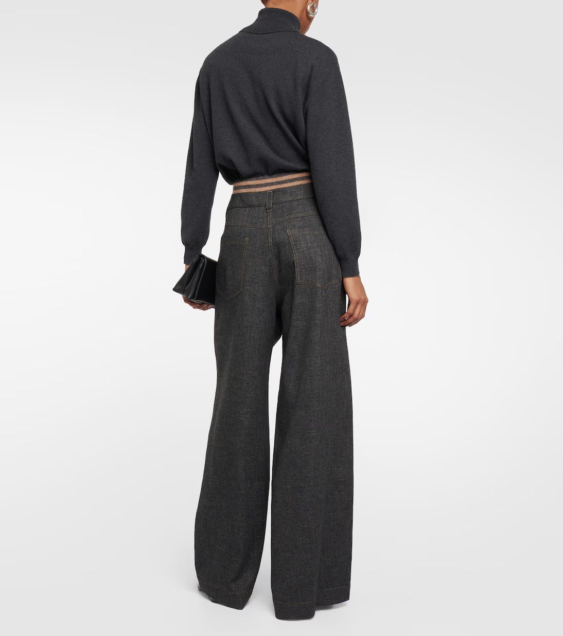 Brunello Cucinelli o1y0725 Casual Pant in Black Size 26" / US 2 / IT 38 - 3 Thumbnail