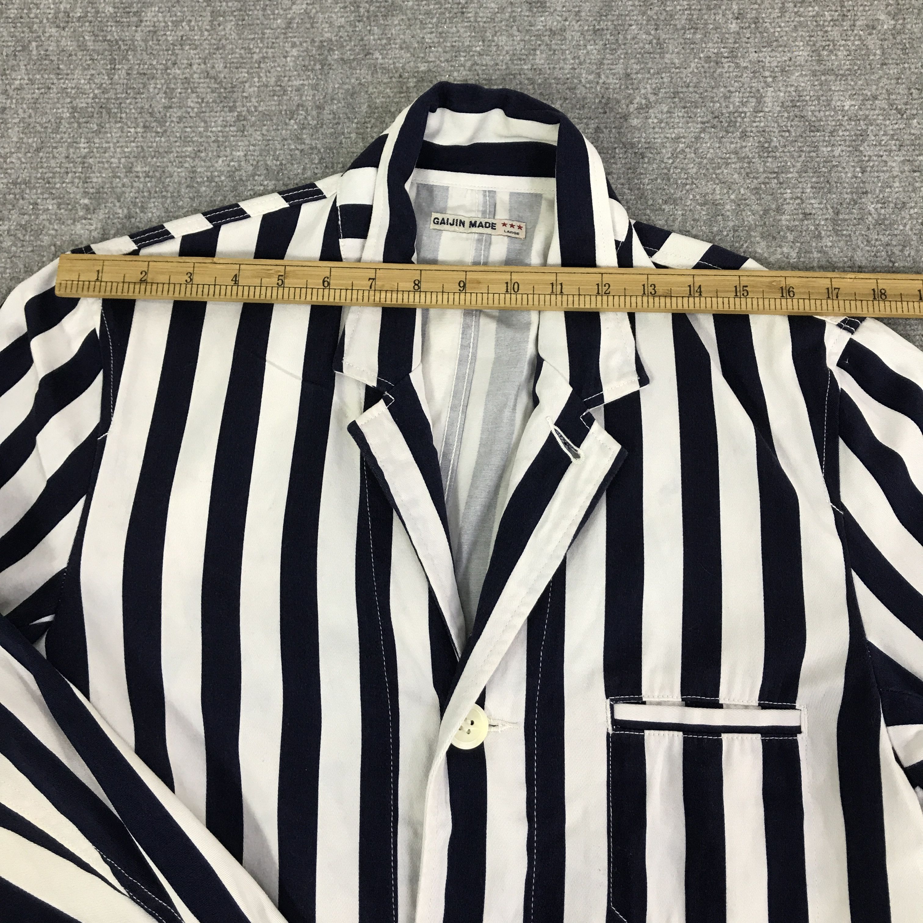 Japanese Brand GAIJIN MADE STRIPED BLAZER PARKAS JACKET K108B14 Size US L / EU 52-54 / 3 - 5 Thumbnail
