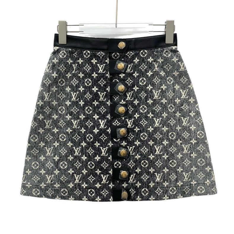 Louis Vuitton Louis Vuitton 23 Dark Grey Cotton Casual Skirt with Full P Size 35" - 1 Thumbnail