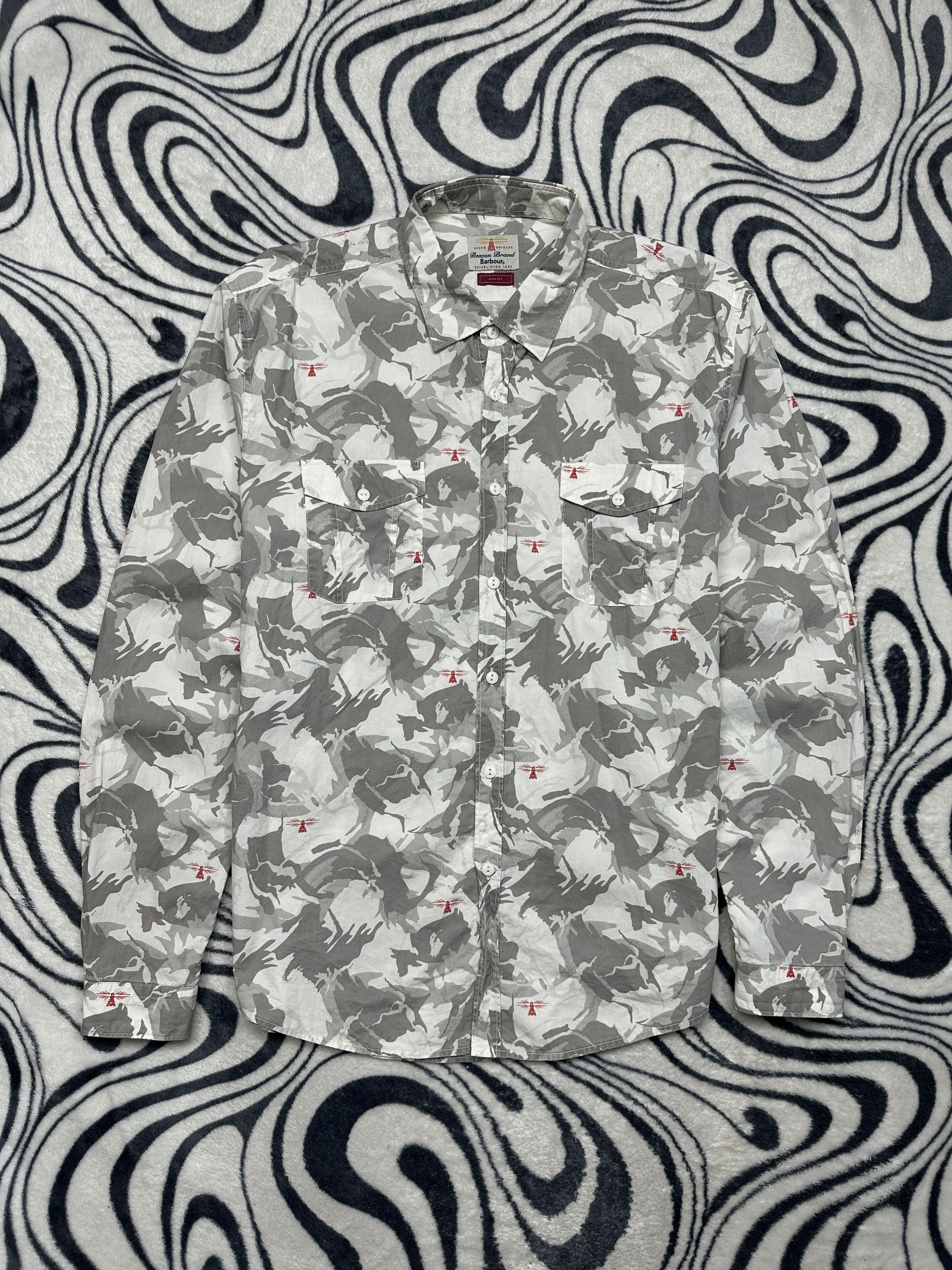Barbour Barbour International Overdyed Camo Long Sleeve Shirt Size US L / EU 52-54 / 3 - 1 Thumbnail
