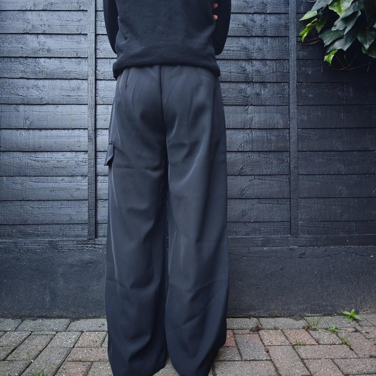 Other Black Baggy Side Flap Suit Trousers Size US 32 / EU 48 - 5 Thumbnail