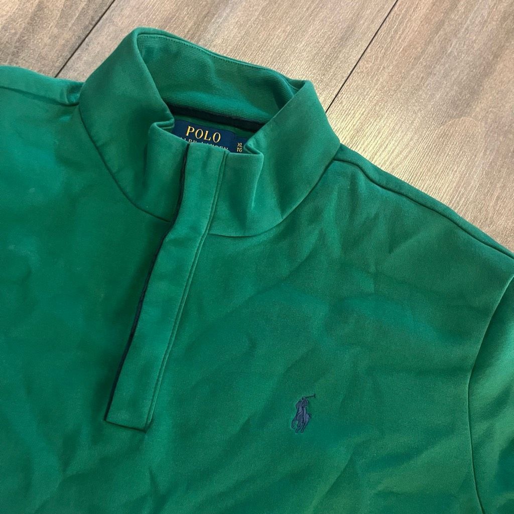Polo Ralph Lauren Polo Ralph Lauren Green Performance Quarterzip Sweater Men X Size US XL / EU 56 / 4 - 2 Thumbnail