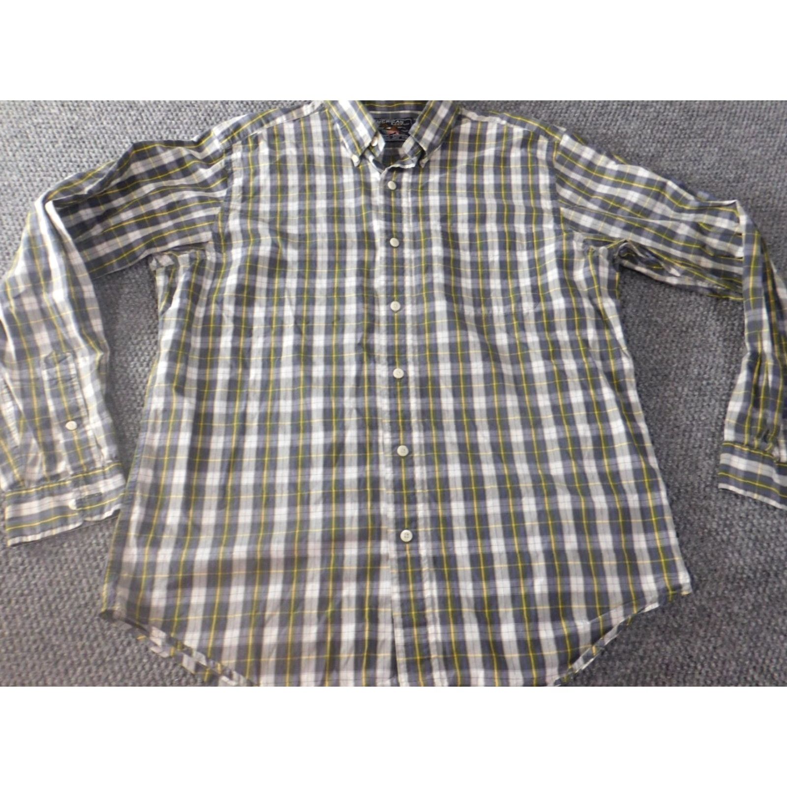Vintage American Living Shirt Mens Medium Blue Plaid Button-Down Collar Long Sleeve Casual Cotton Knit with Pockets Size US M / EU 48-50 / 2 - 2 Thumbnail