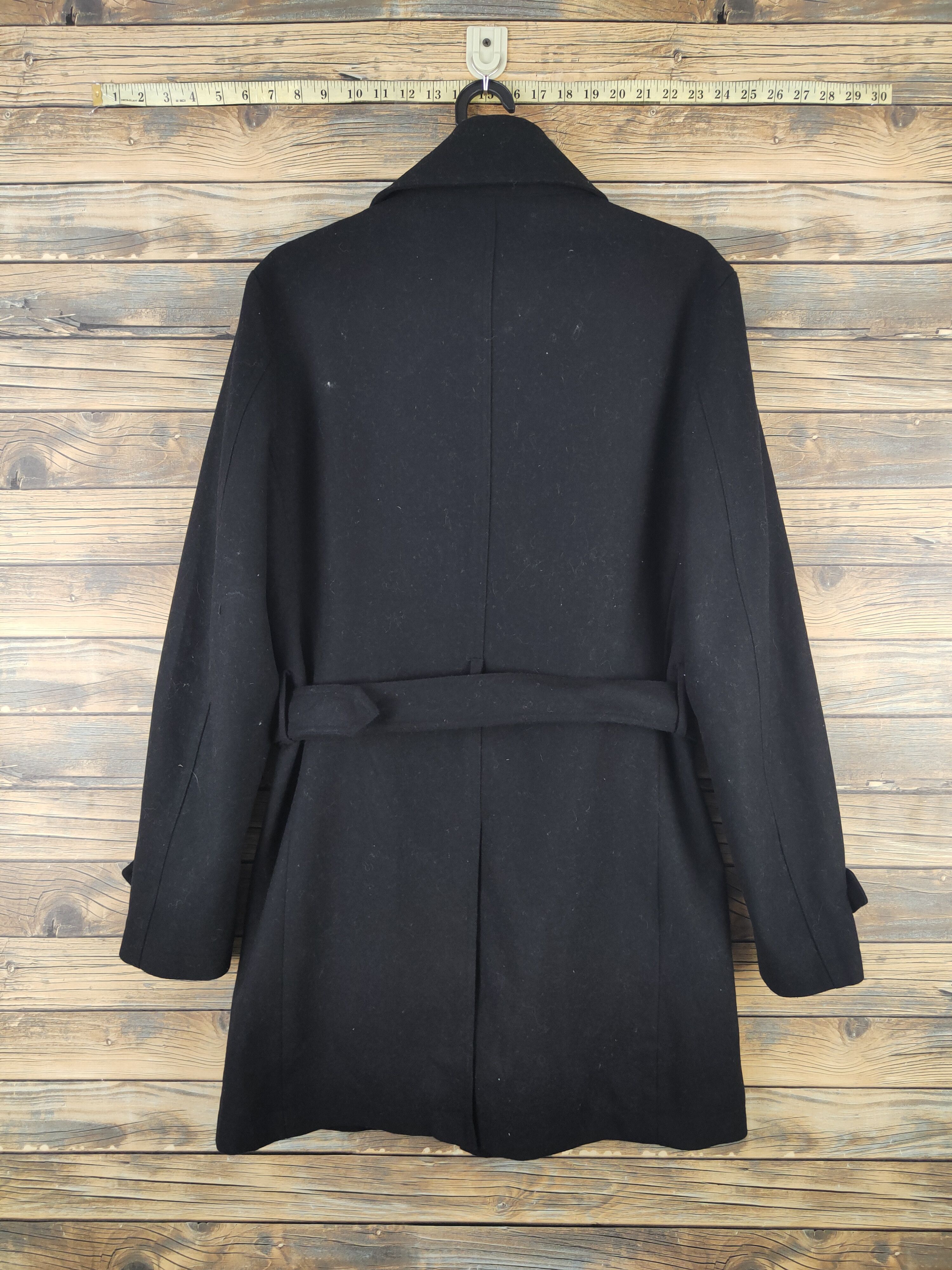 Roen Roen-Semantic Design Black Wool Coats #W2256 Size L / US 10 / IT 46 - 7 Thumbnail