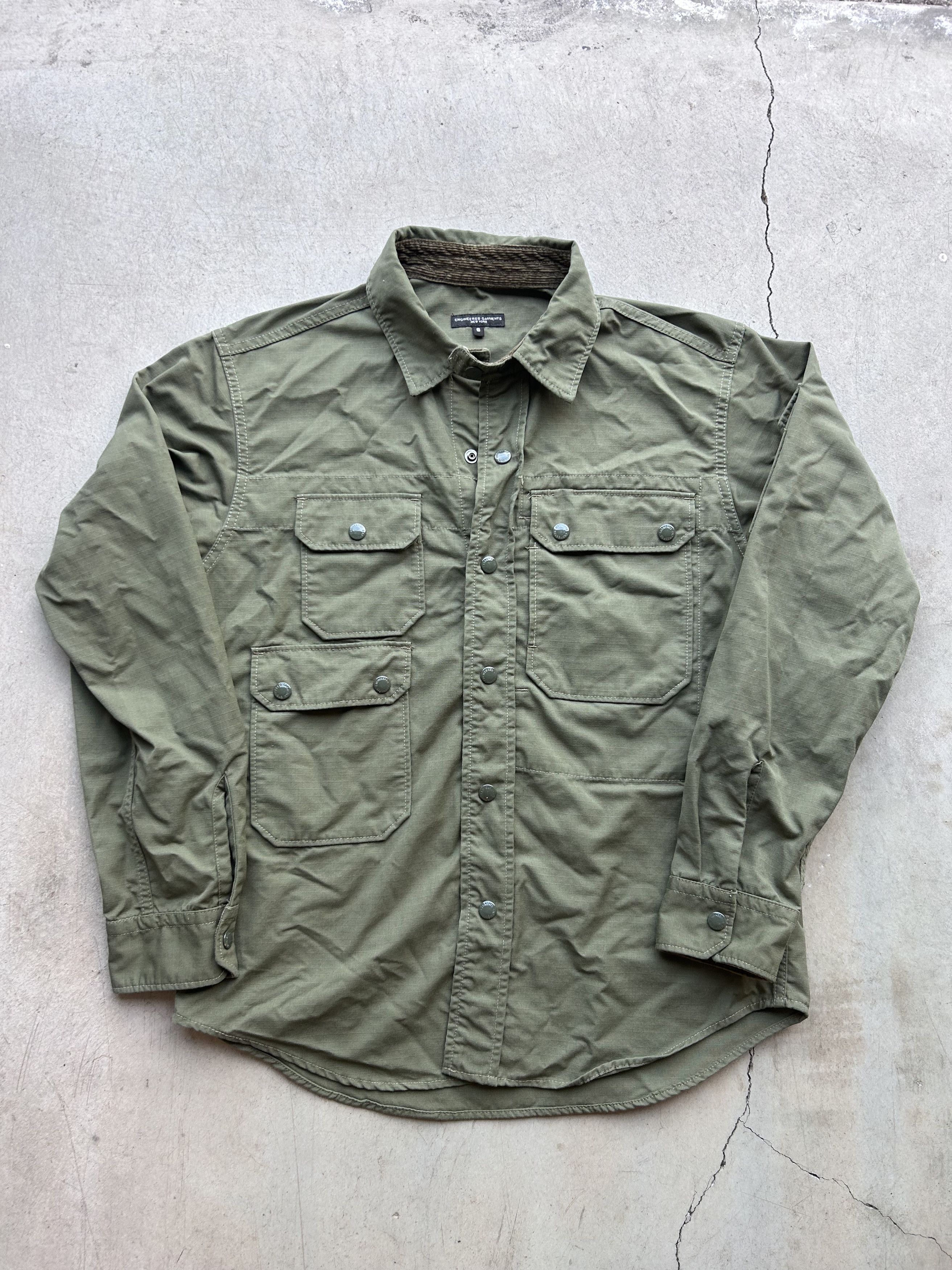 image of Engineered Garments Shirt Jacket in Olive, Men's (Size Small)