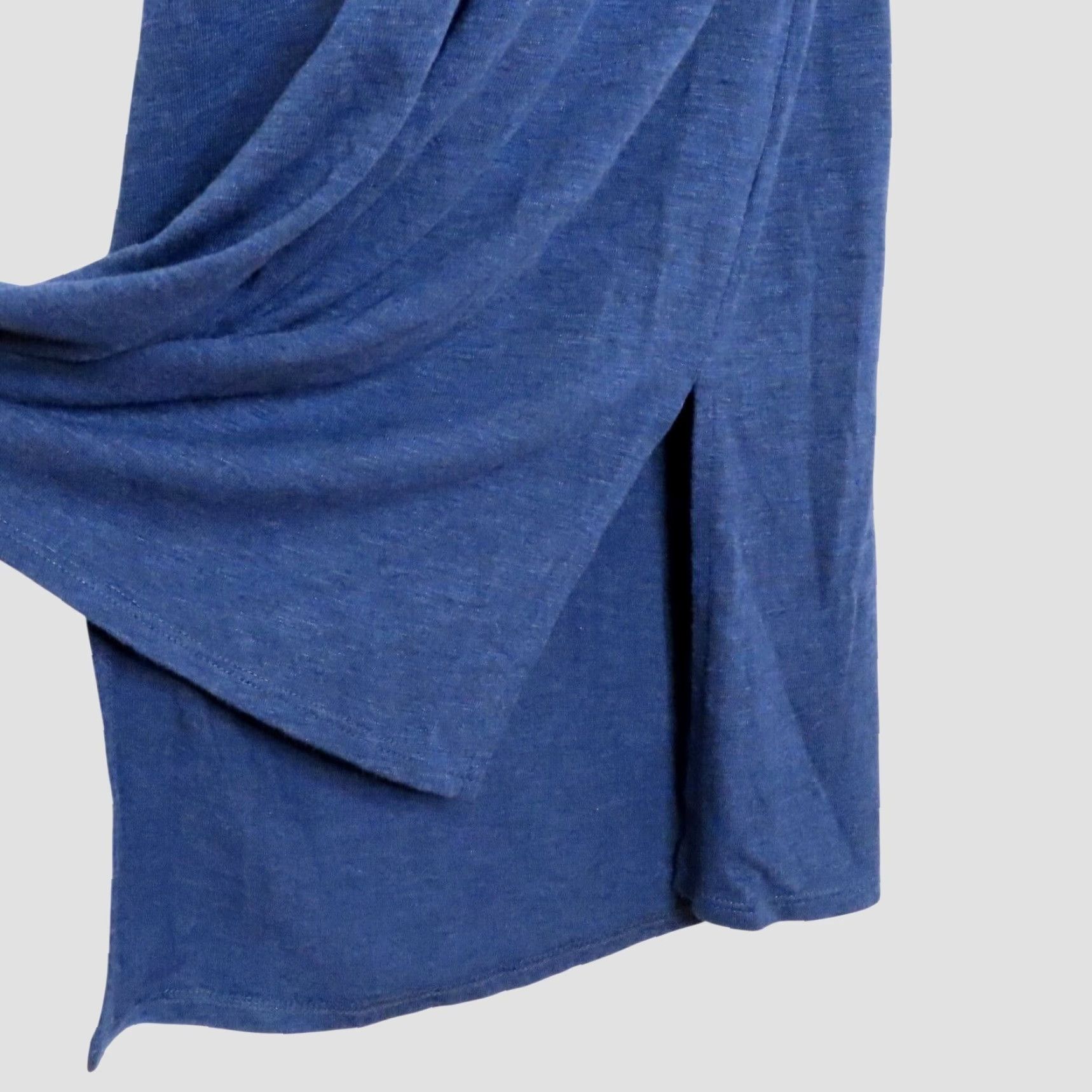 Madewell Madewell Jersey Tank Dress S Blue Sleeveless Scoop Neck Side Slits Marled Cotton Blend Jersey Casual Women Size S / US 4 / IT 40 - 3 Thumbnail