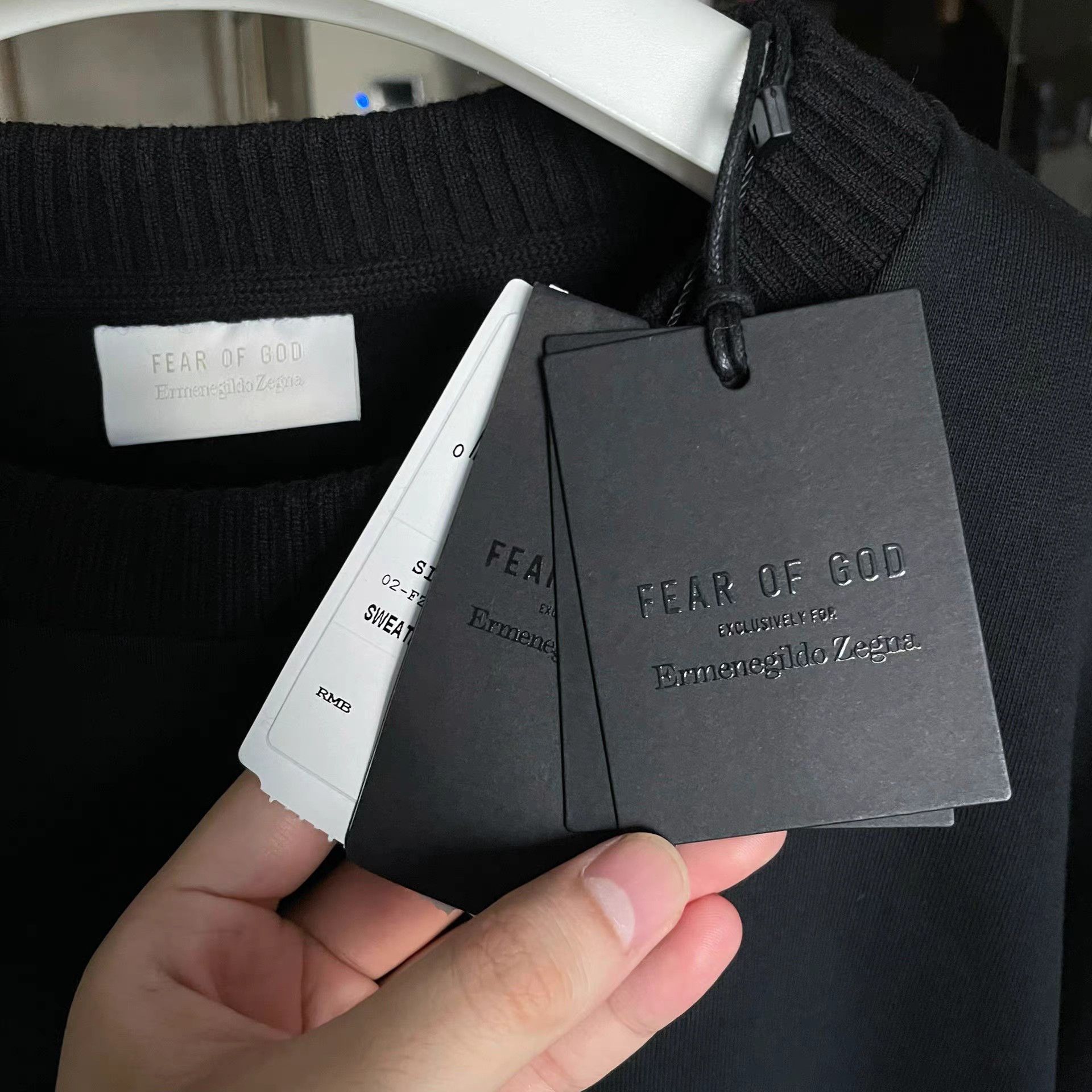 Fear of God Fear of God x Ermenegildo Zegna Black Sweatshirt Size US XL / EU 56 / 4 - 3 Thumbnail