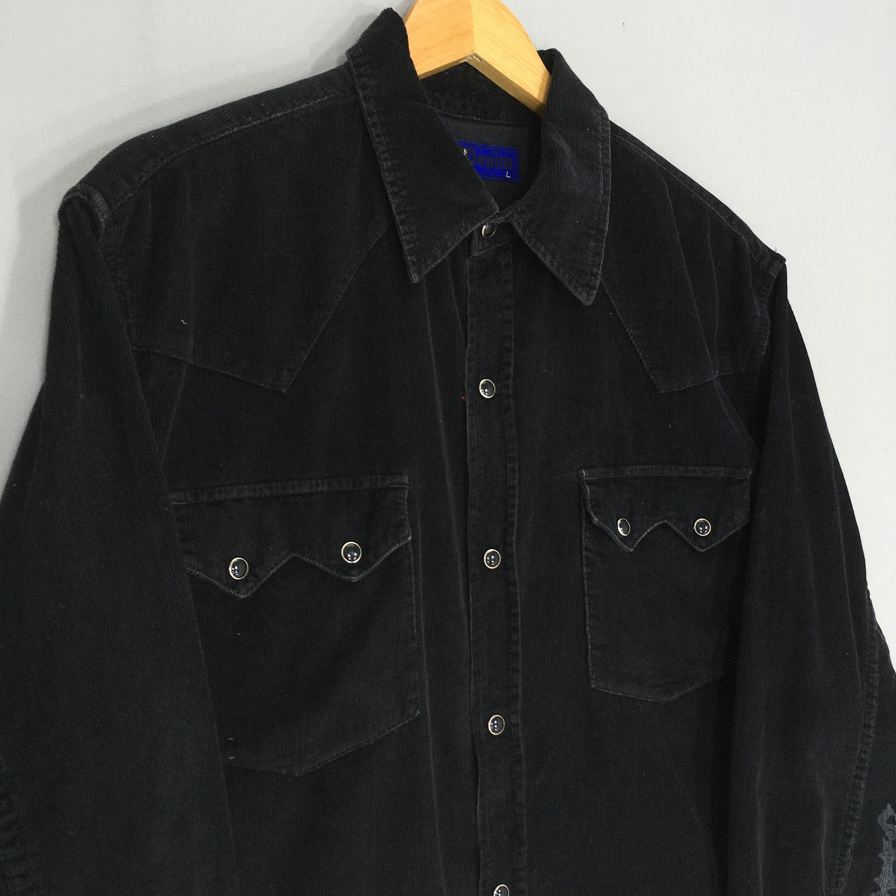 Flannel Vintage XLARGE Denim Corduroy Flannel Shirt Large Size US L / EU 52-54 / 3 - 3 Thumbnail