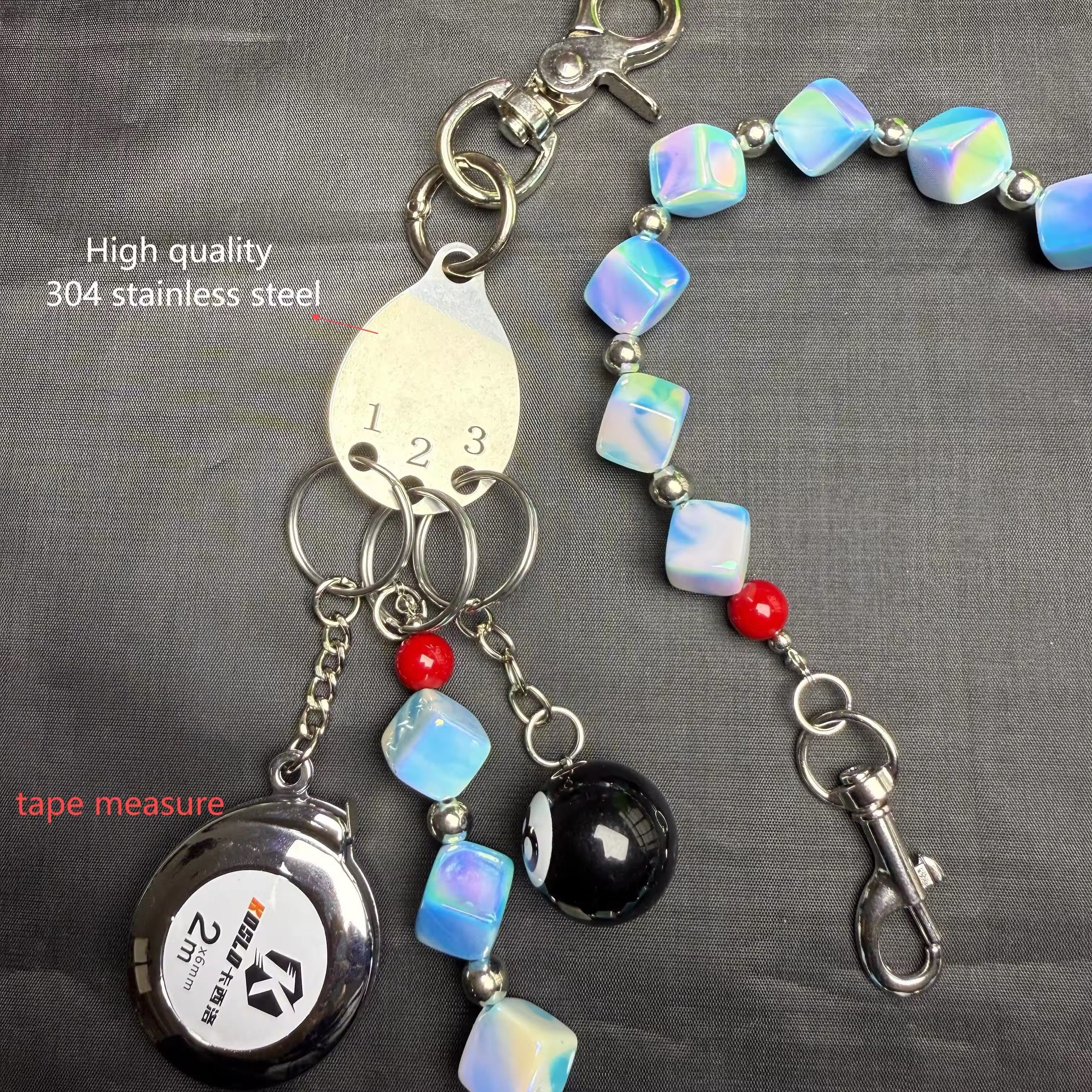Jewelry Two Tone Square Beads Pants Chain Size ONE SIZE - 3 Thumbnail