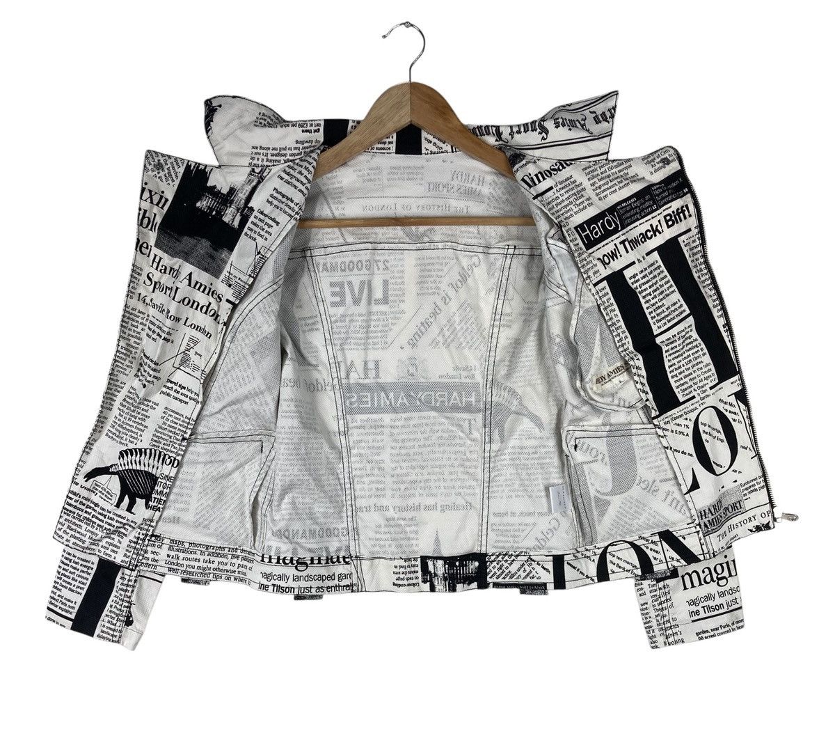 Hardy Amies Vintage Hardy Amies London Newspaper Print Bike Jacket Size M / US 6-8 / IT 42-44 - 4 Thumbnail