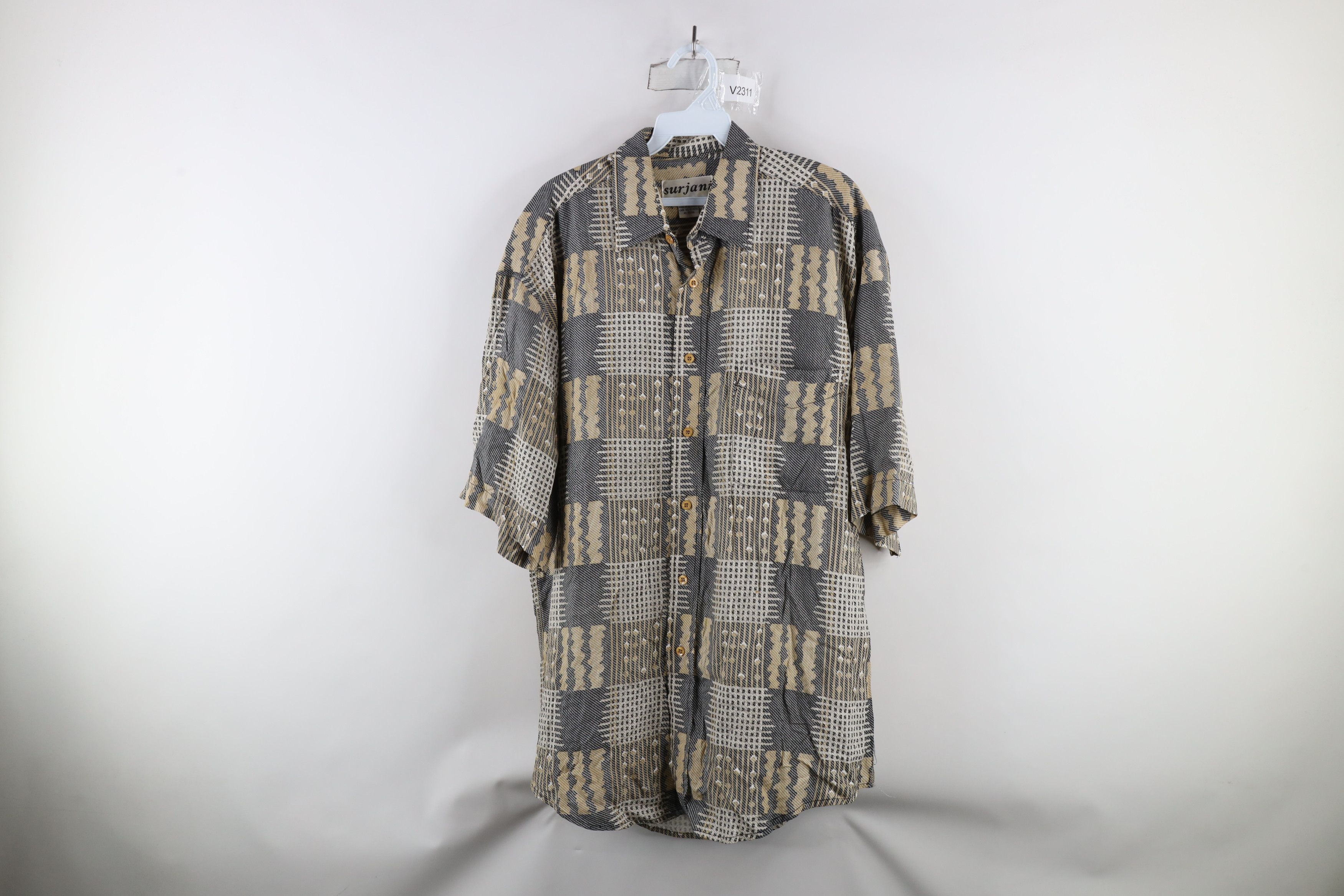 Vintage Vintage 90s Streetwear Checkered Baggy Button Shirt Size US M / EU 48-50 / 2 - 1 Thumbnail