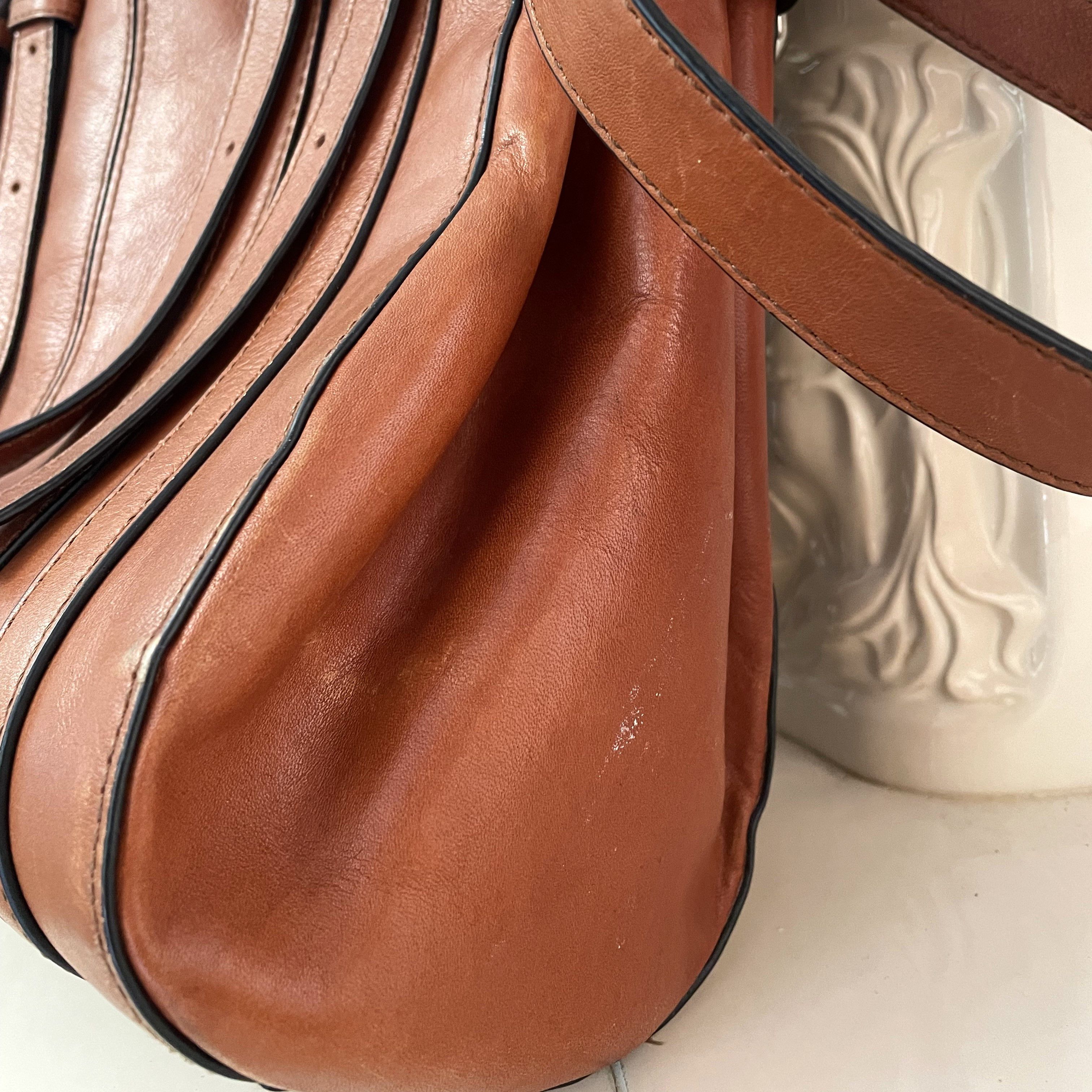 Other Karen Millen Vintage Caramel Leather Satchel Bag Size ONE SIZE - 4 Thumbnail