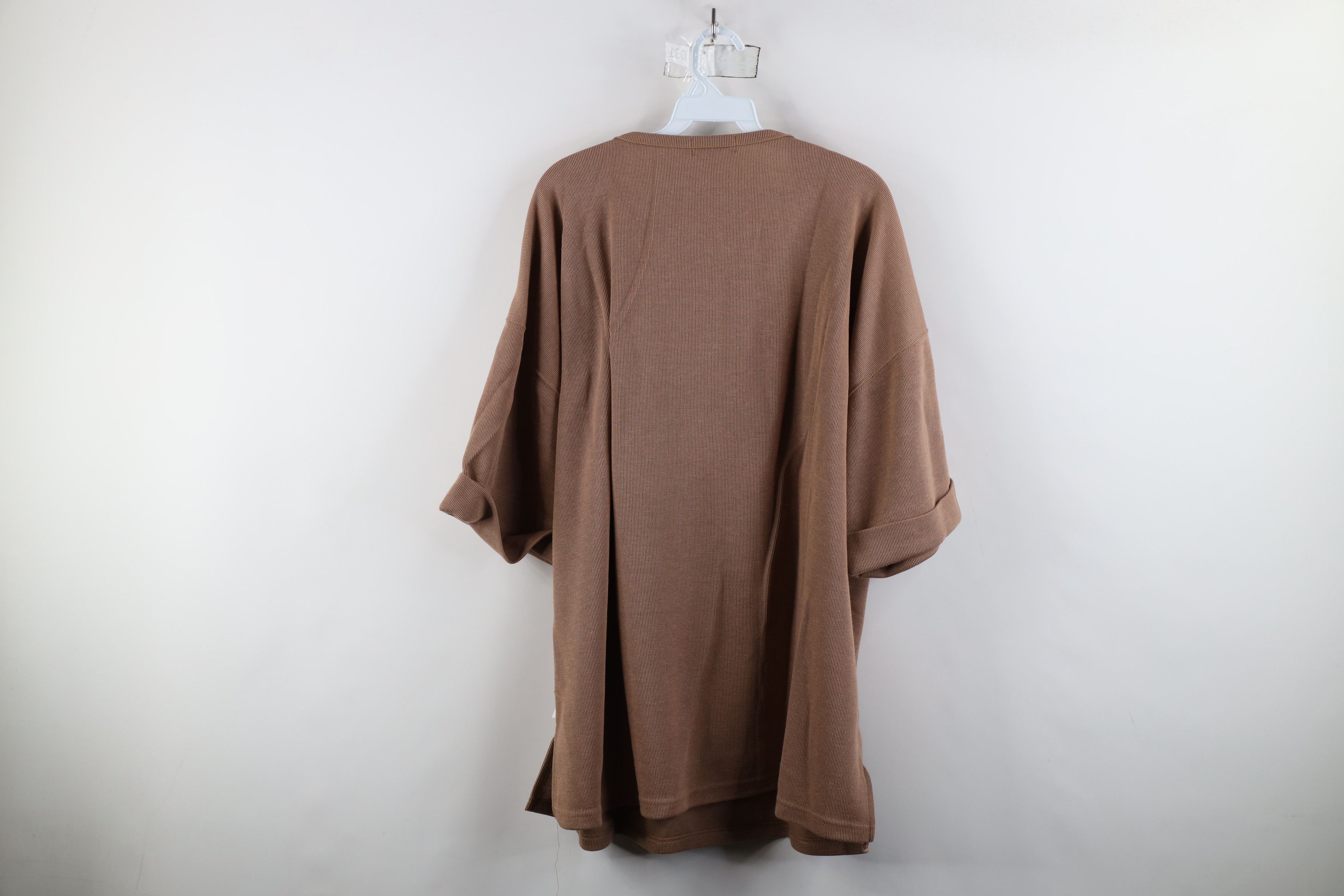Express × Vintage Vintage 90s Express Baggy Thermal Ribbed Knit T-Shirt Brown Size L / US 10 / IT 46 - 10 Thumbnail