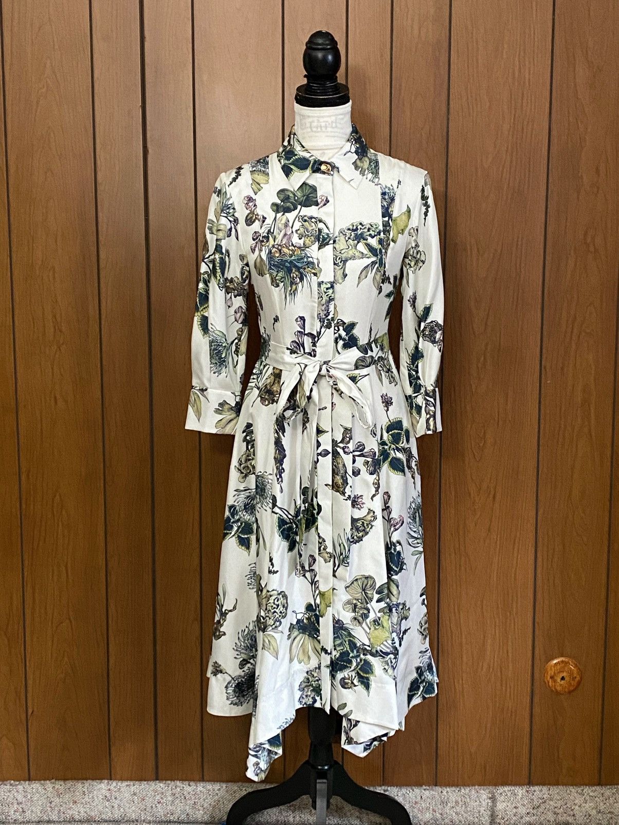 Jason Wu Jason Wu Collection Forest Silk Belted Shirtdress size 2 Size XS / US 0-2 / IT 36-38 - 1 Thumbnail