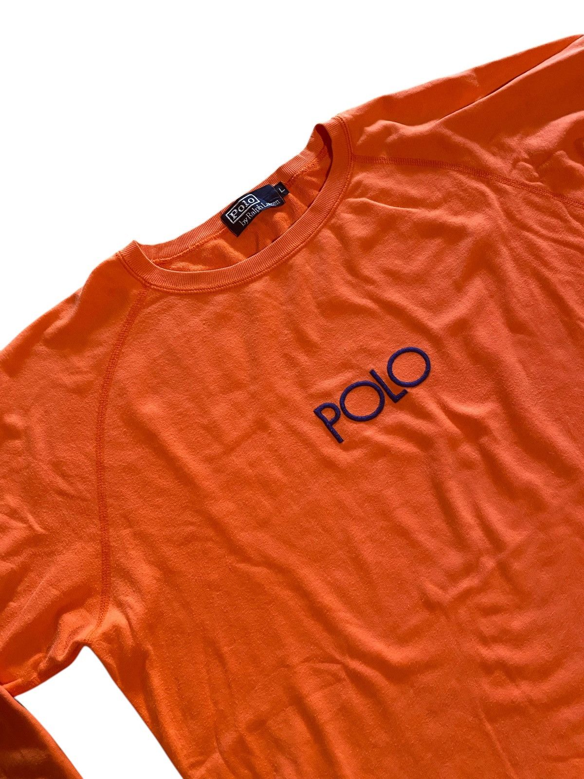 Lo Life Polo Hi-Tech Spellout Sweatshirt Crewneck 1992 RL2000 Orange Size US M / EU 48-50 / 2 - 1 Thumbnail