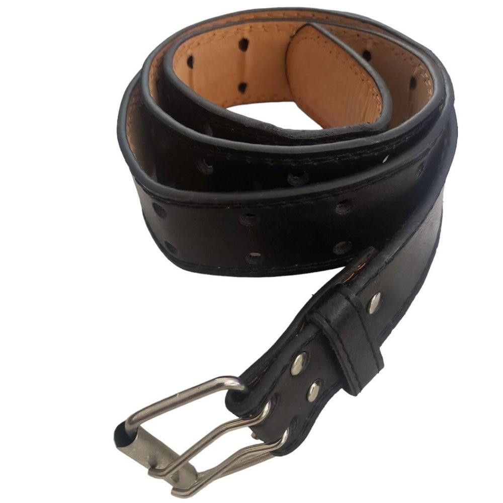 Designer Men's Double Prong Leather Belt 33'-40 Size ONE SIZE - 1 Thumbnail