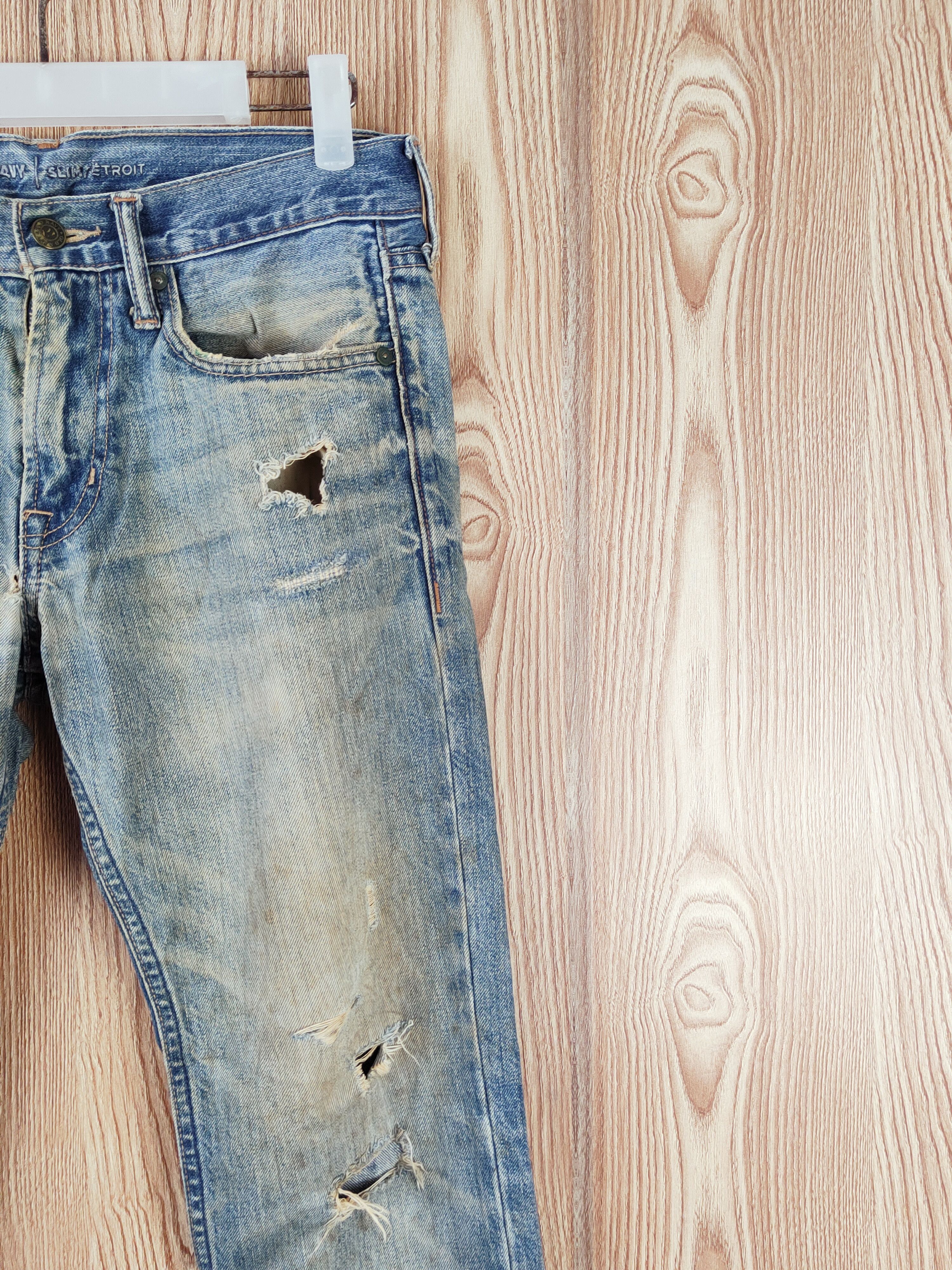 Japanese Brand Old Navy Blue Faded Distressed Ripped Jeans #W614 Size US 29 - 5 Thumbnail