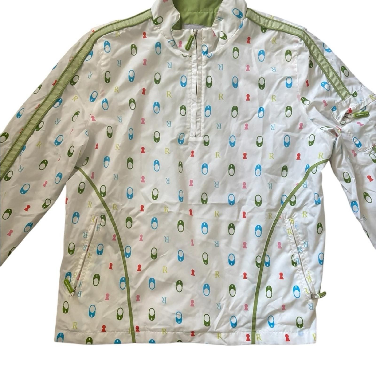 Renoma Renoma Sports Half Zip Multicolor Logo Print Jacket White Size S / US 4 / IT 40 - 2 Thumbnail