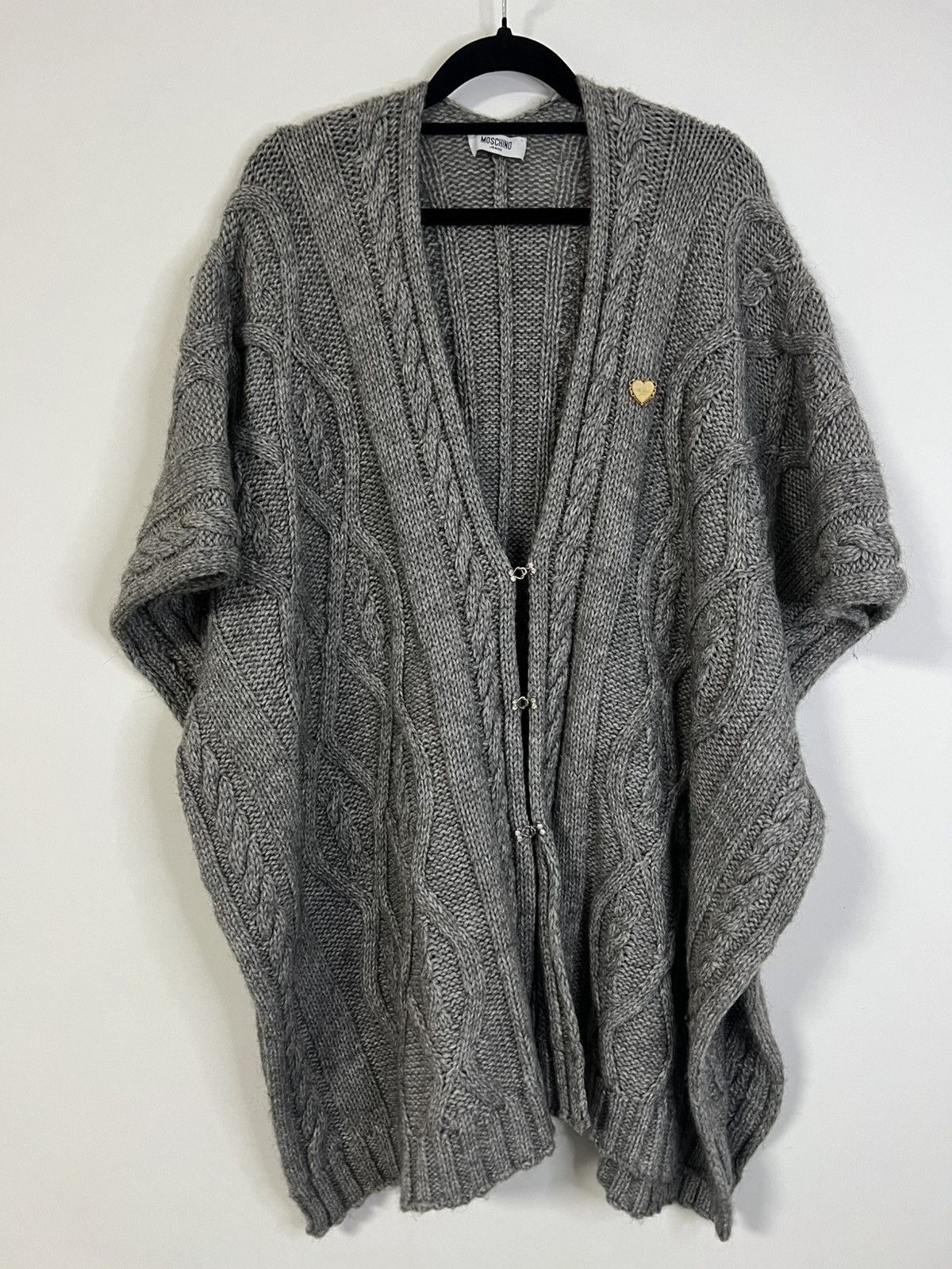 Moschino Moschino alpaca wool cape grey poncho L Size L / US 10 / IT 46 - 1 Thumbnail
