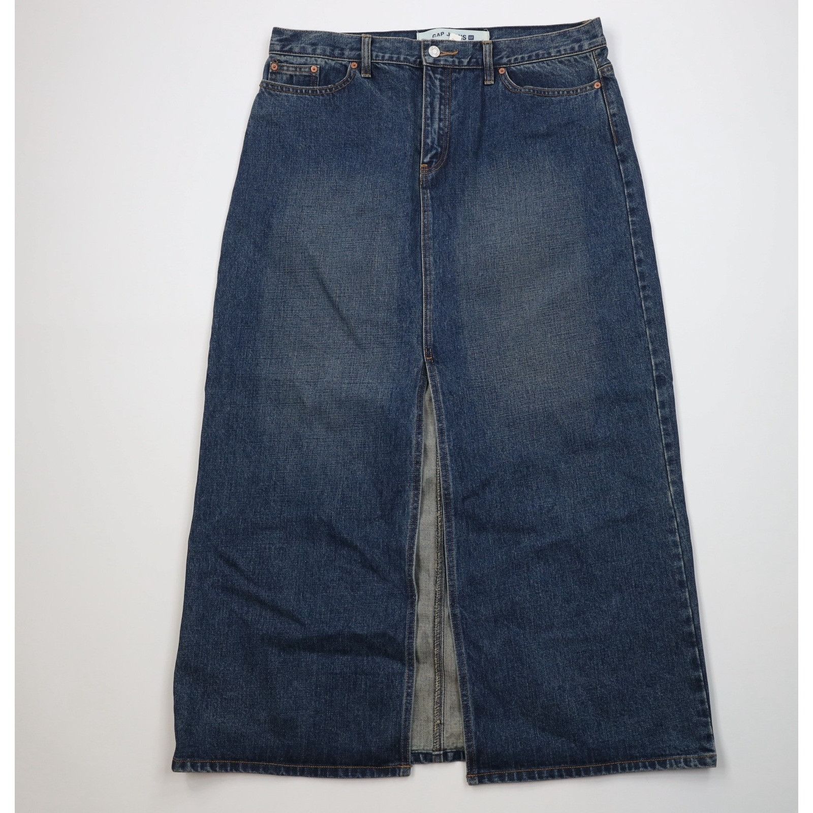 Gap Vintage Y2K 2002 Gap Babydoll Faded Denim Skirt Size 38" / US 16 / IT 52 - 1 Thumbnail