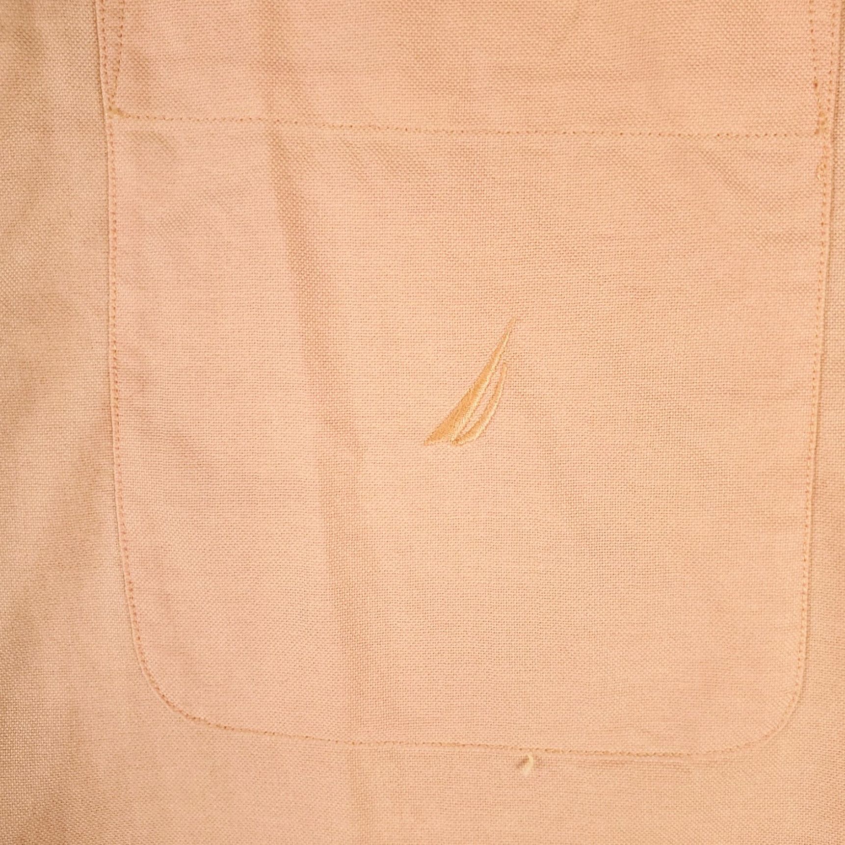 Nautica Nautica Dress Shirt Mens Size 15.5 Orange Button-Down Long Sleeve Formal Business Casual 100% Cotton Regular Mens Size 40R - 2 Thumbnail