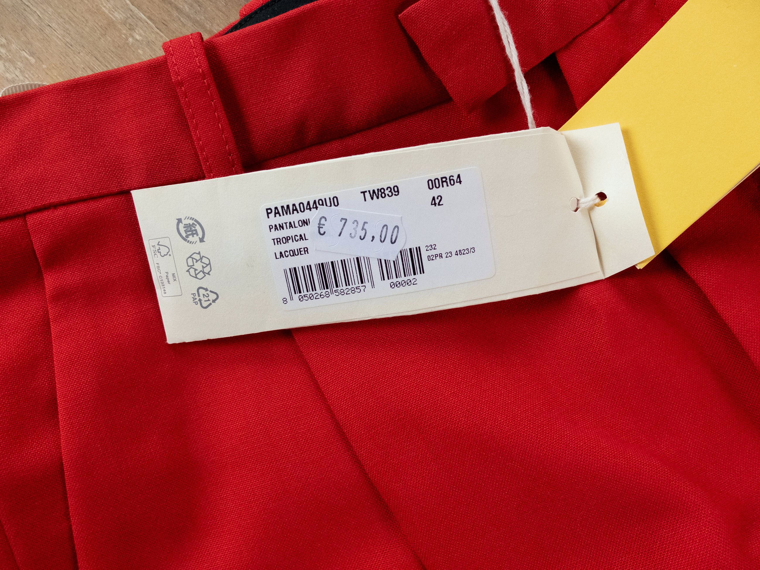 Marni MARNI red pleated front wool straight pants trousers 6 42 Size 28" / US 6 / IT 42 - 8 Thumbnail