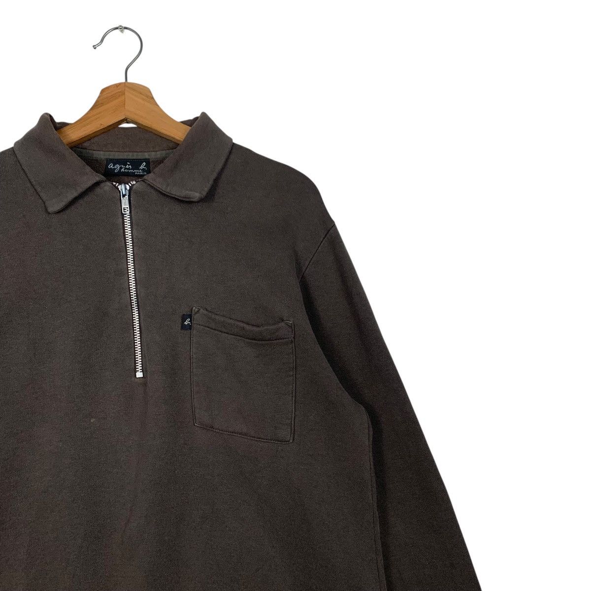 agnes b. AGNES B Half Zip Collared Single Pocket Sweatshirt #1607-C72 Size US M / EU 48-50 / 2 - 5 Thumbnail