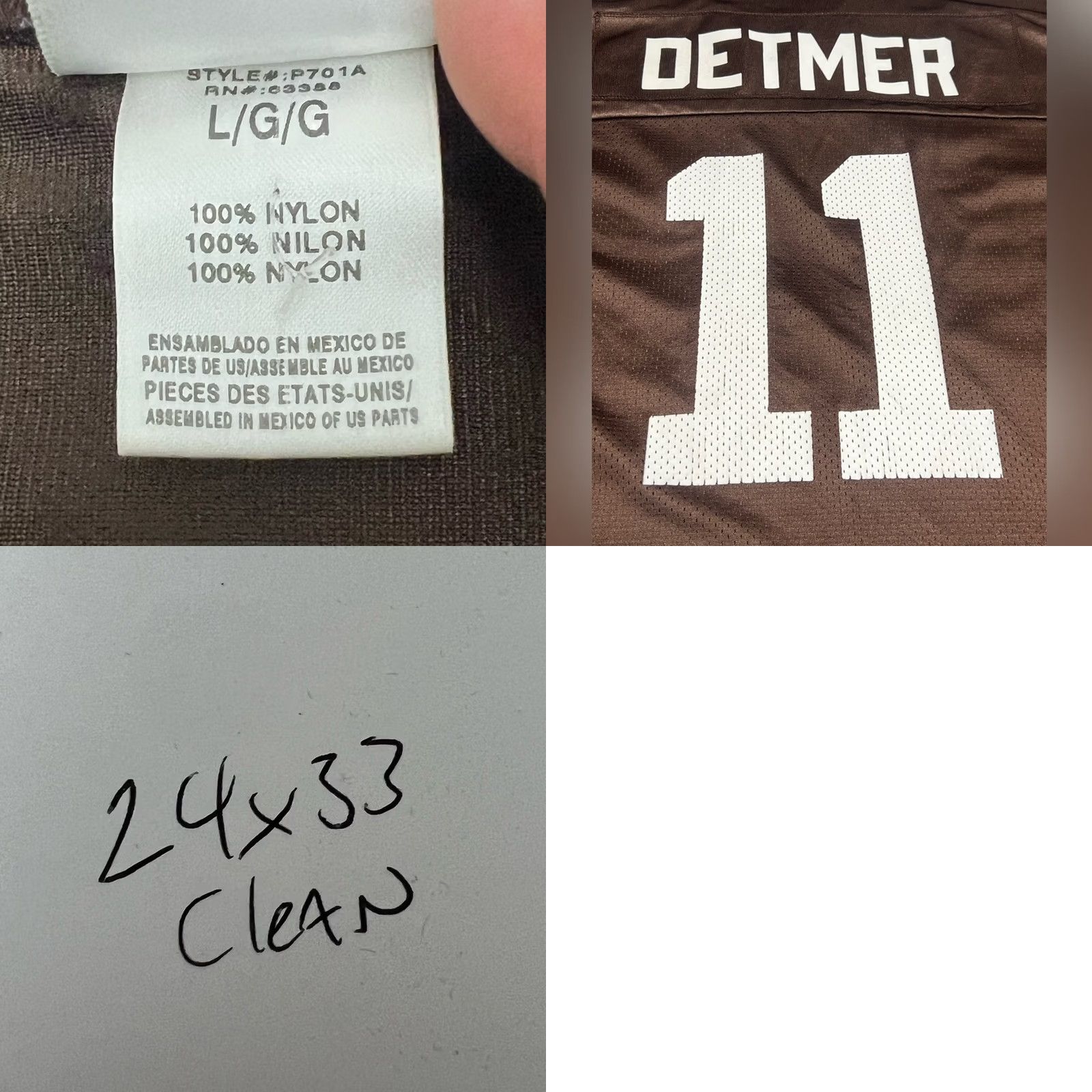 Puma PUMA Ty Detmer Browns Jersey NFL Orange Large Mens T-Shirt Cleveland Browns Football Jersey Mens Large Browns NFL Jersey Gray/Brown Size US L / EU 52-54 / 3 - 8 Thumbnail