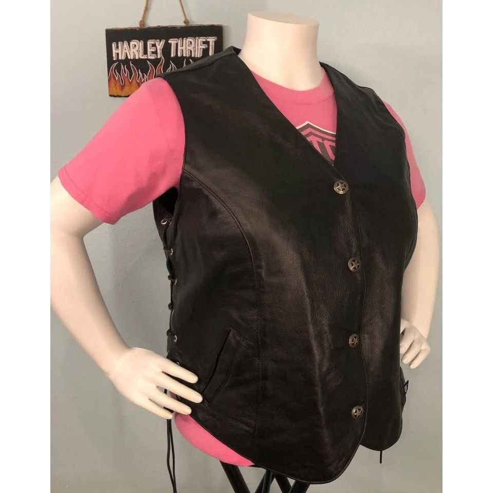 Genuine Leather LEGENDARY PRODUCTS Leather Vest 2XL Women, Made in USA Size XXL / US 16-18 / IT 52-54 - 1 Thumbnail