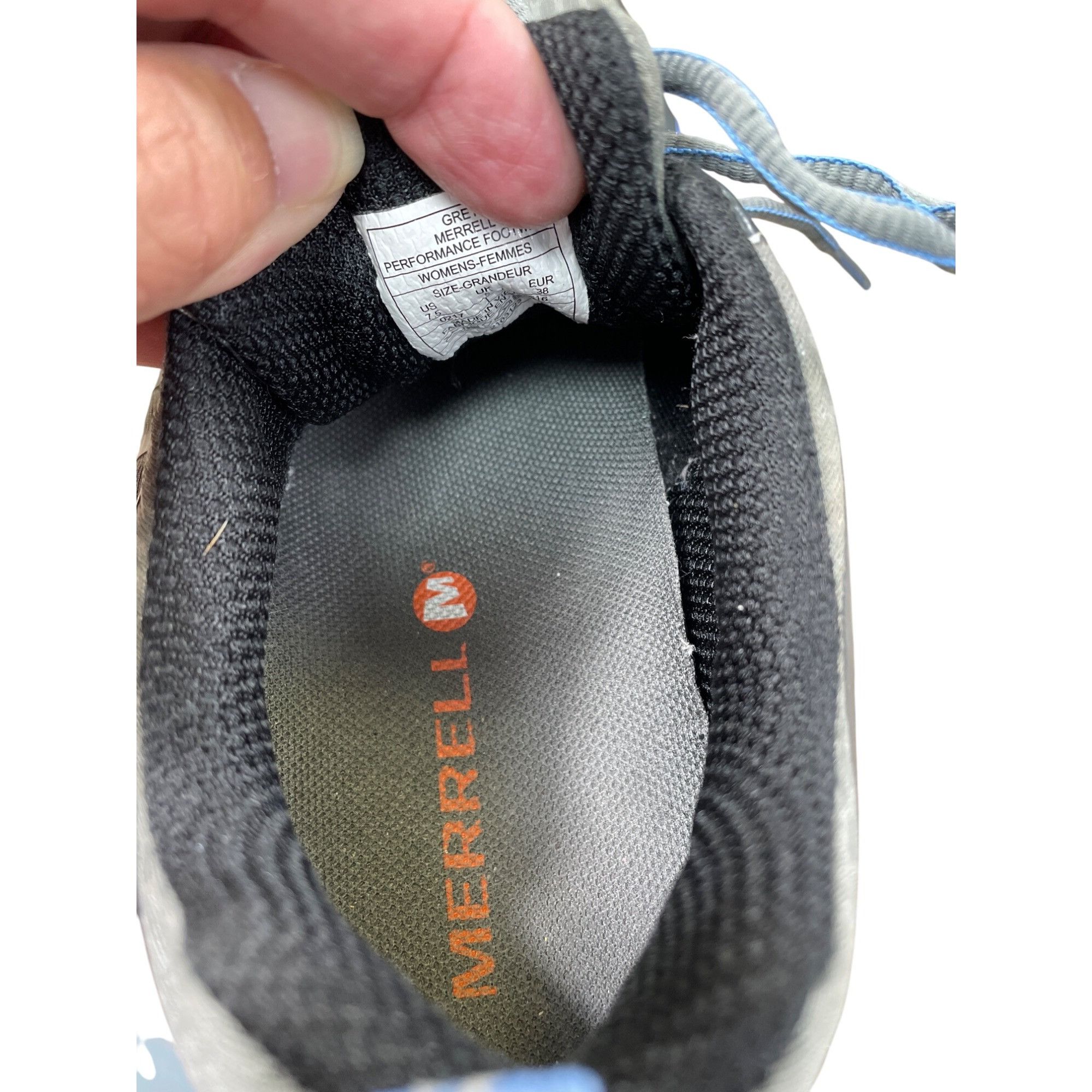 Merrell Merrell Womens Gray Blue Hiking Trail Sneakers Shoes size 7. Size US 7.5 / IT 37.5 - 9 Thumbnail
