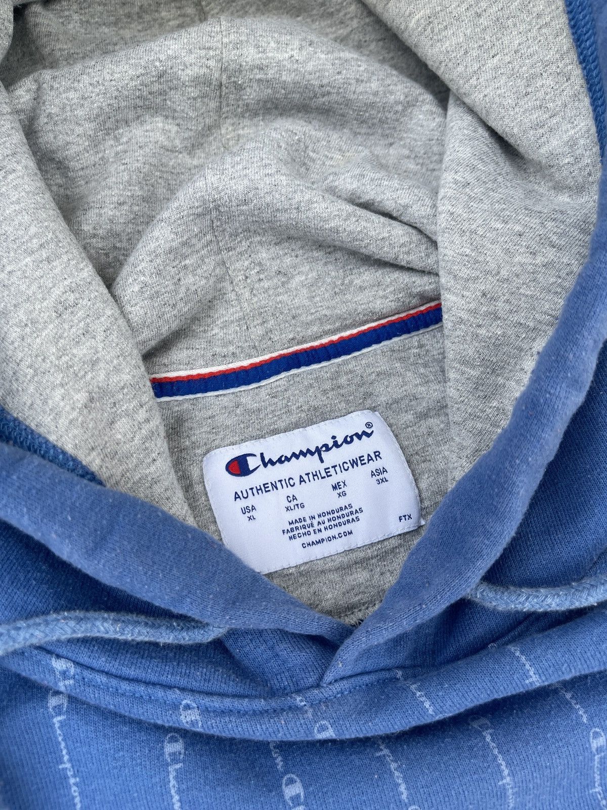 Champion × Vintage Champion Spell out Stripes Full print Logo Pullover Hoodie Size US XL / EU 56 / 4 - 10 Thumbnail
