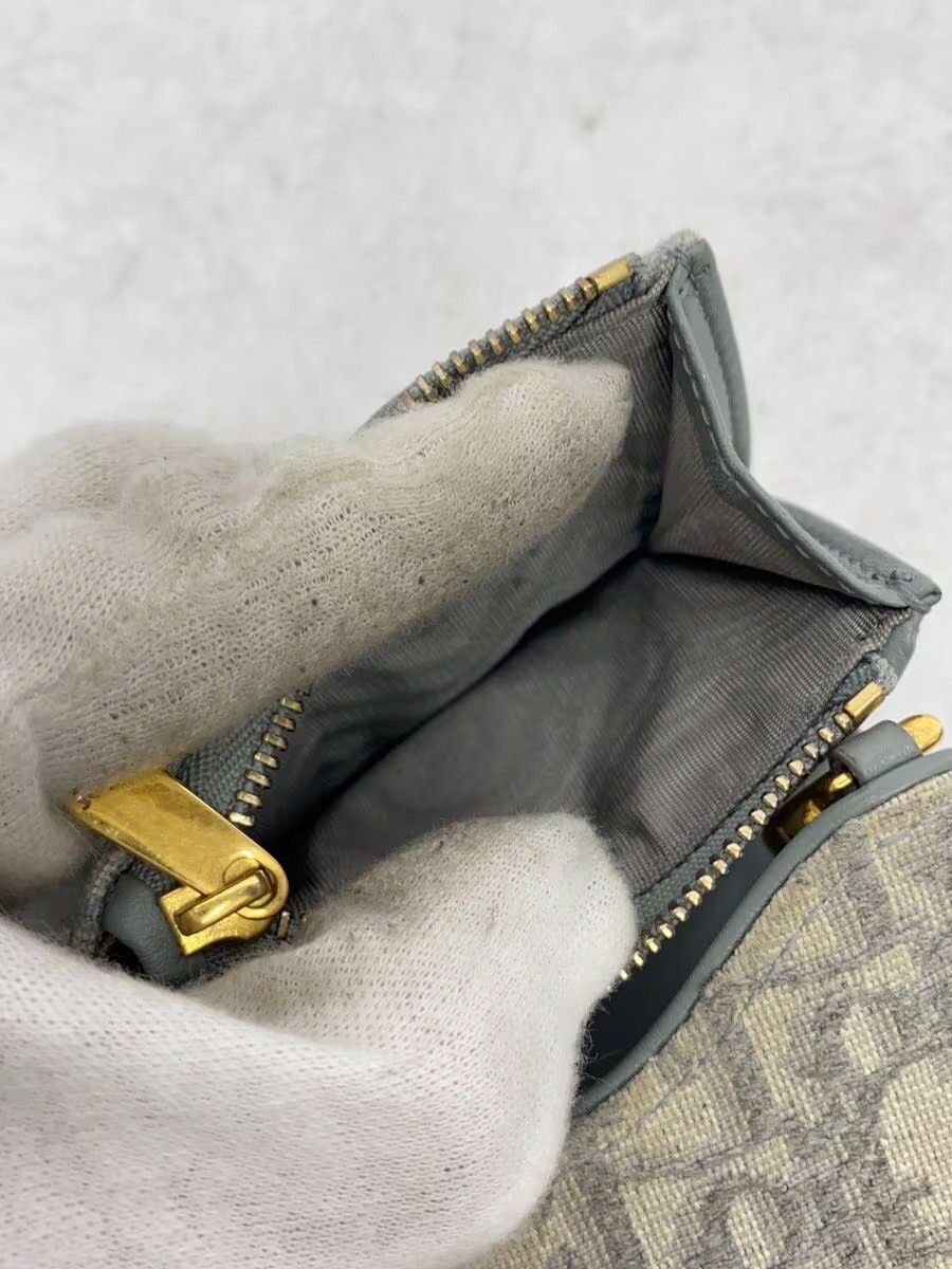 Dior Dior Saddle Lotus Monogram Tri-Fold Wallet Grey Size ONE SIZE - 5 Thumbnail