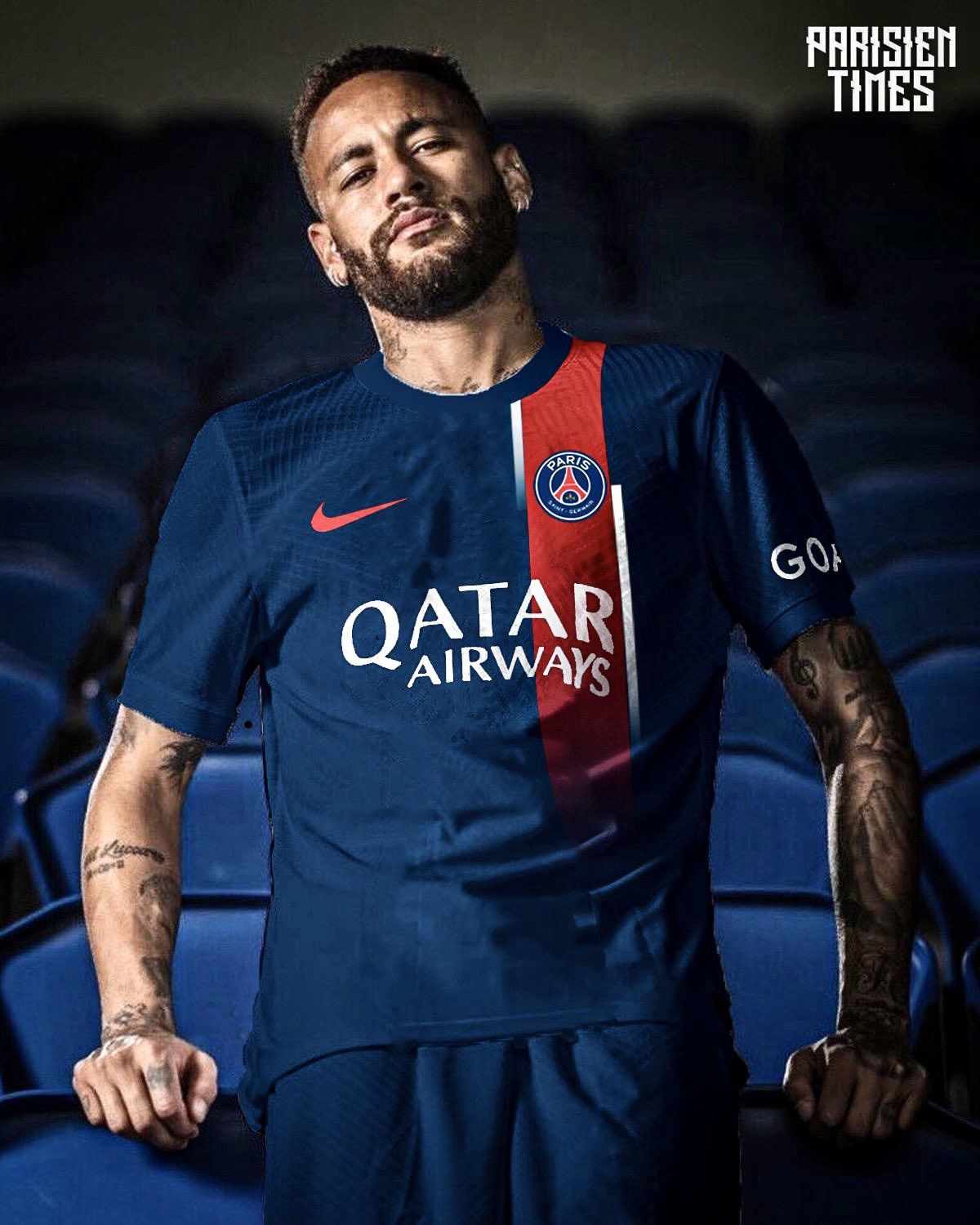 Nike × Vintage PSG NIKE 2023/2024 FOOTBALL SOCCER HOME JERSEY #10