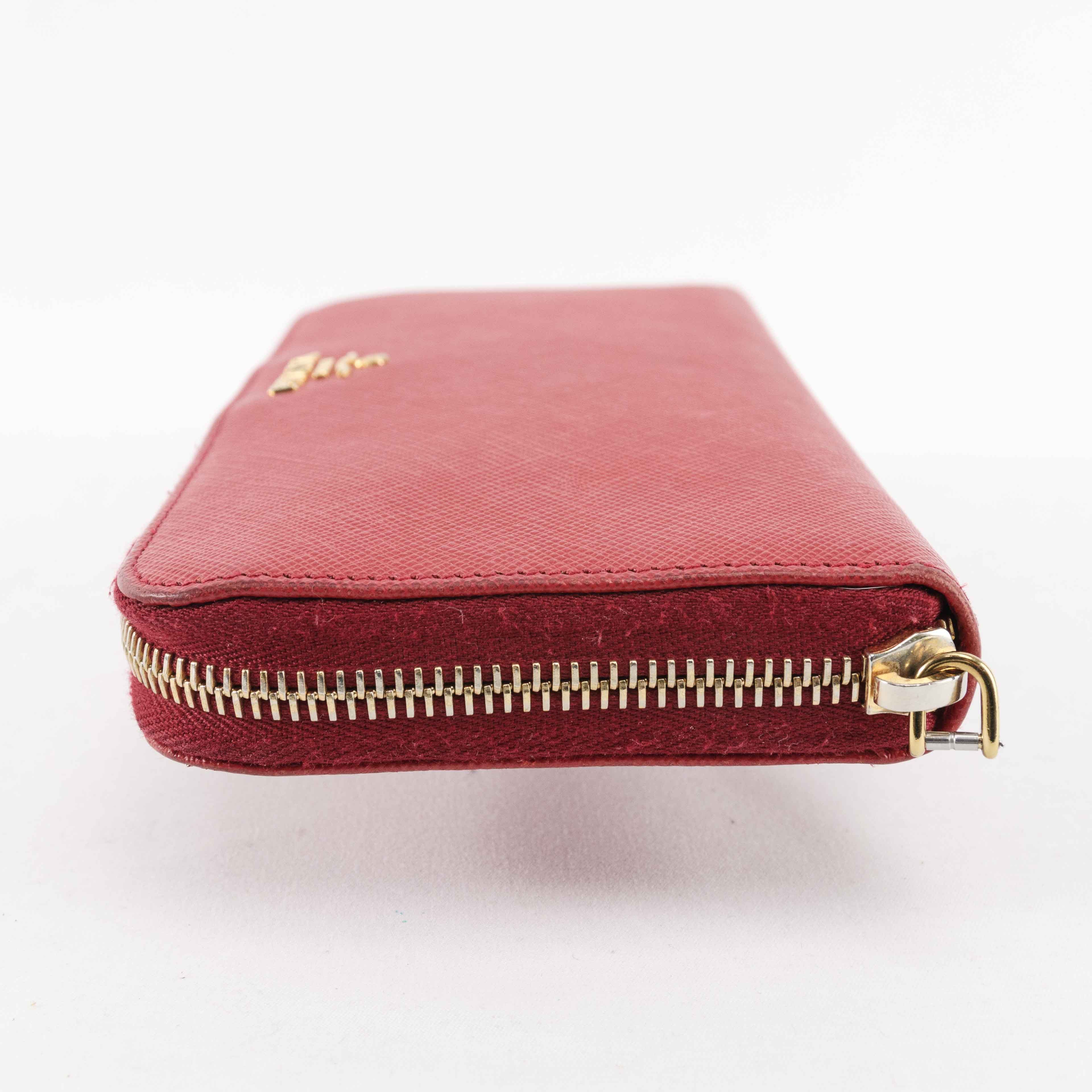 Prada Prada Saffiano Leather Zip Around Wallet Size ONE SIZE - 7 Thumbnail